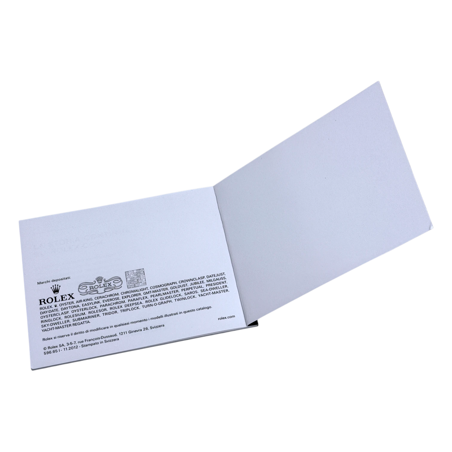 Rolex Explorer II Handbuch, booklet Italienisch 596.65 I - 11.2012