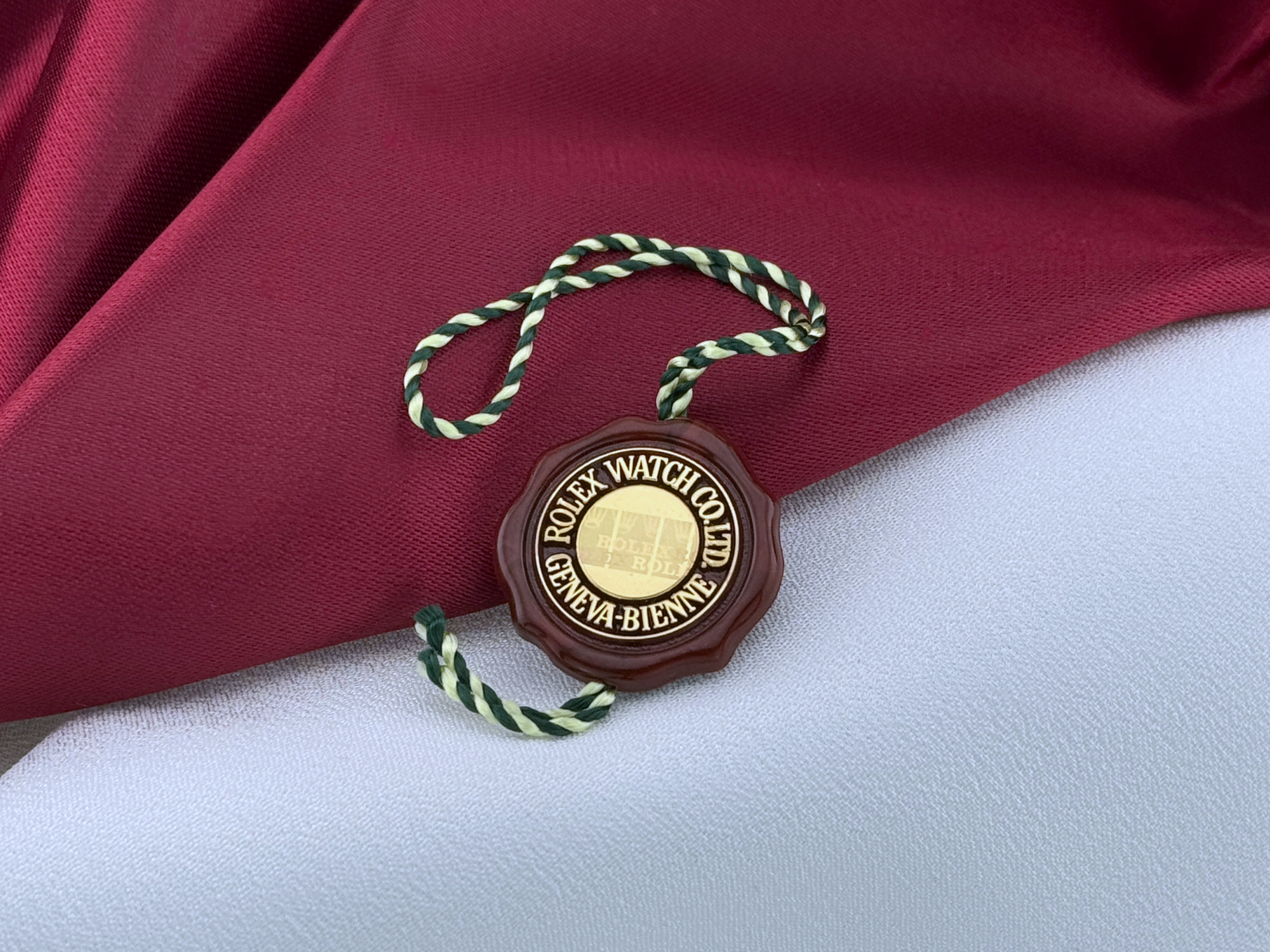 Rolex Hologramm Hang Tag Siegel Officially Certified Chronometer Rot Vintage