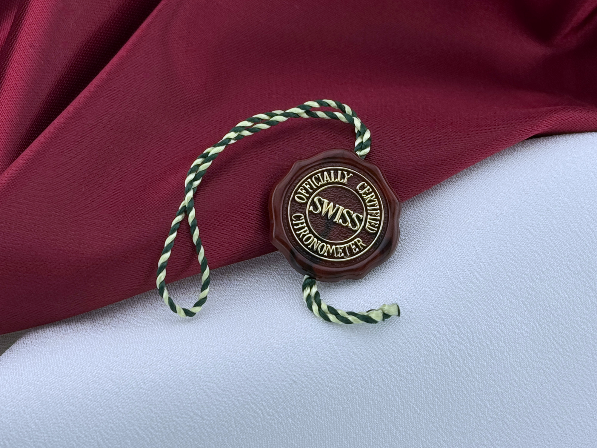 Rolex Hologramm Hang Tag Siegel Officially Certified Chronometer Rot Vintage