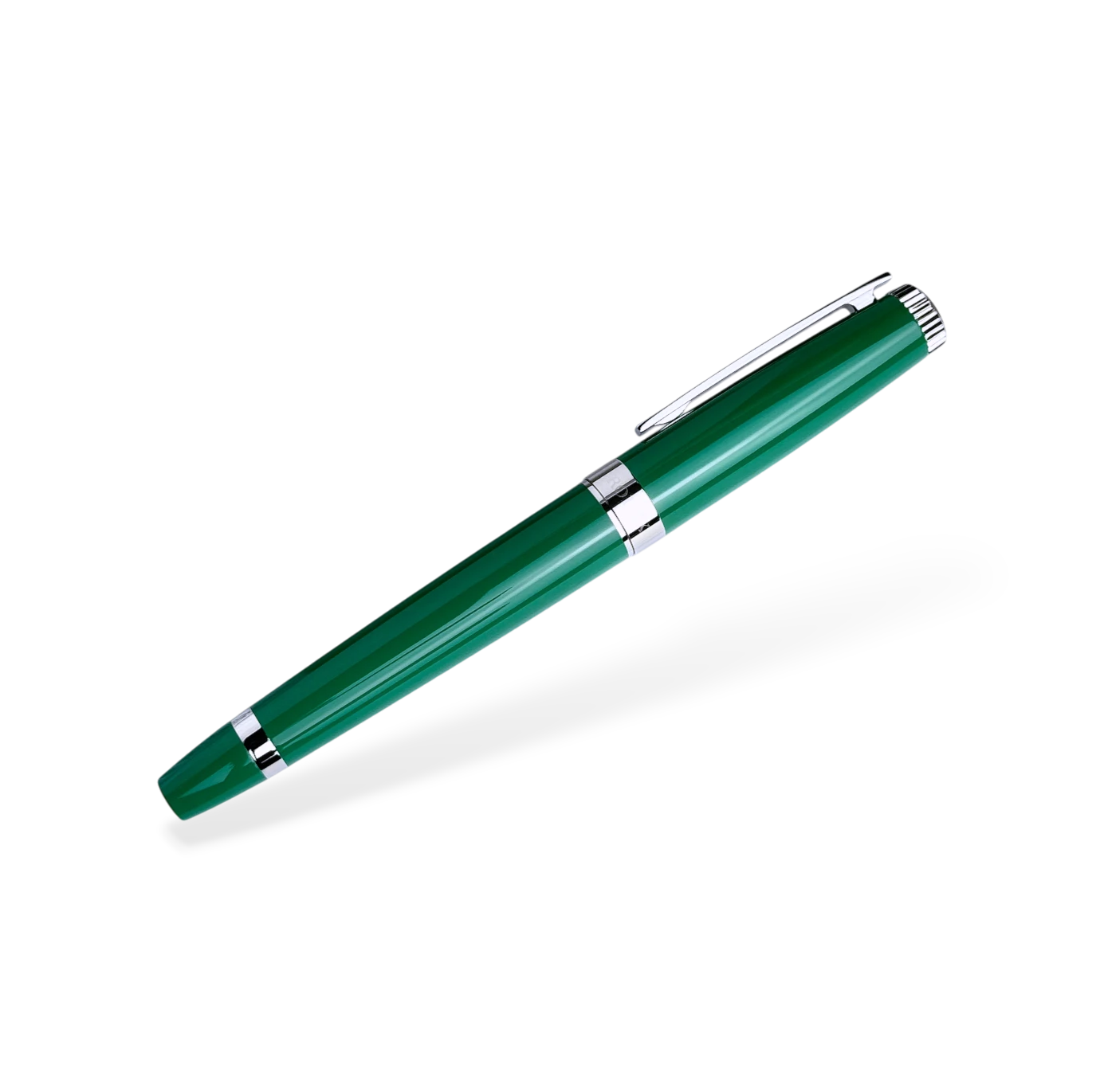 Rolex Kugelschreiber in Grün, Silber - Luxus Kuli mit Schraubdeckel