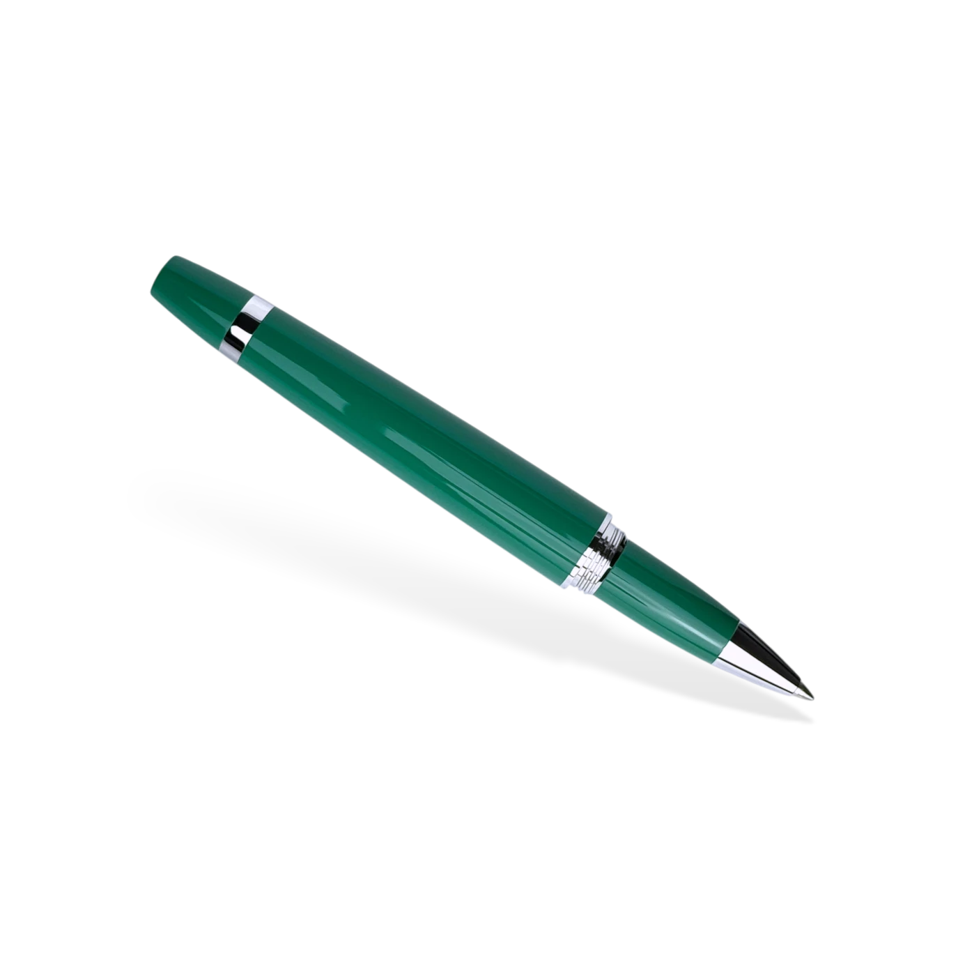 Rolex Kugelschreiber in Grün, Silber - Luxus Kuli mit Schraubdeckel