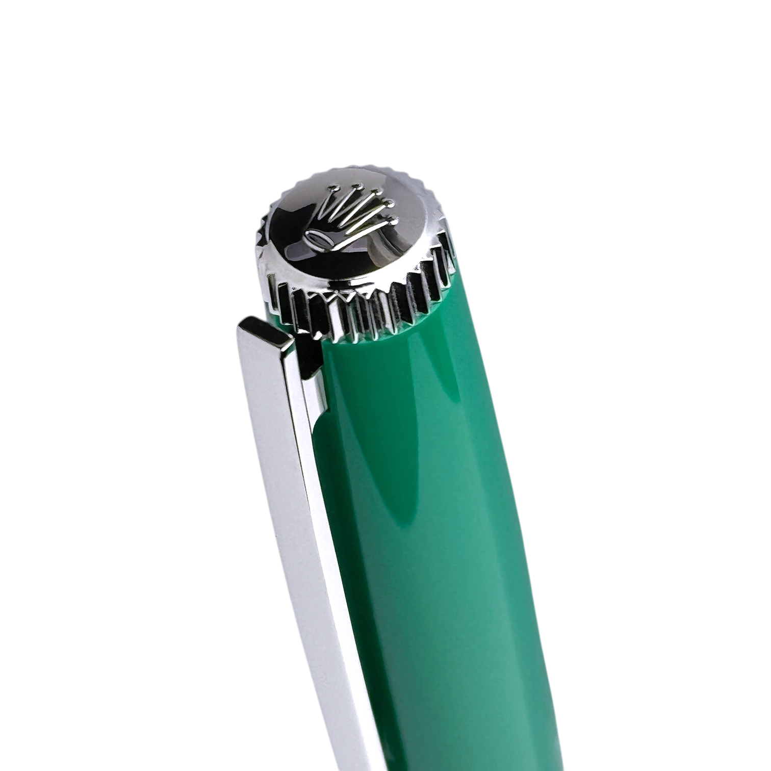 Rolex Kugelschreiber in Grün, Silber - Luxus Kuli mit Schraubdeckel