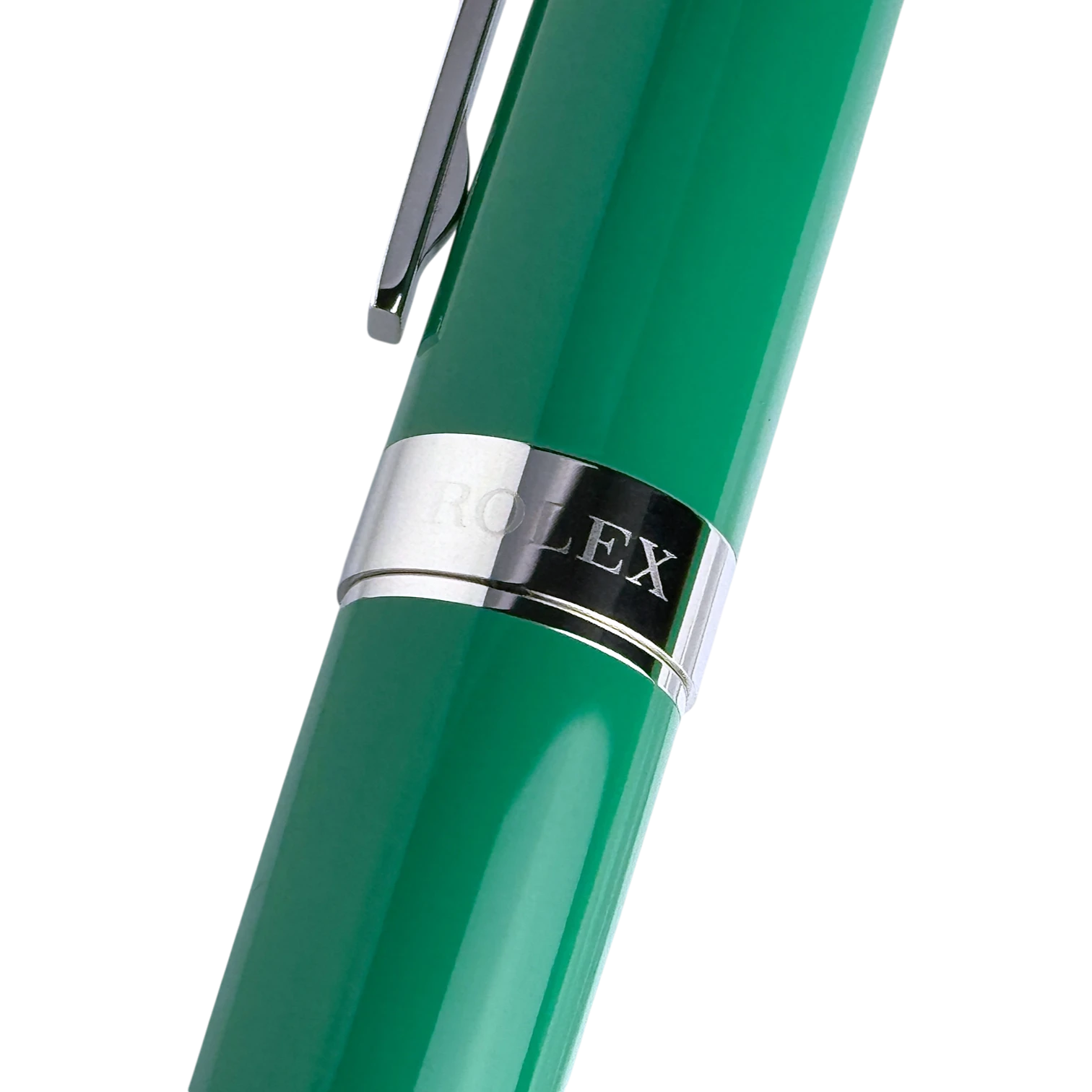 Rolex Kugelschreiber in Grün, Silber - Luxus Kuli mit Schraubdeckel