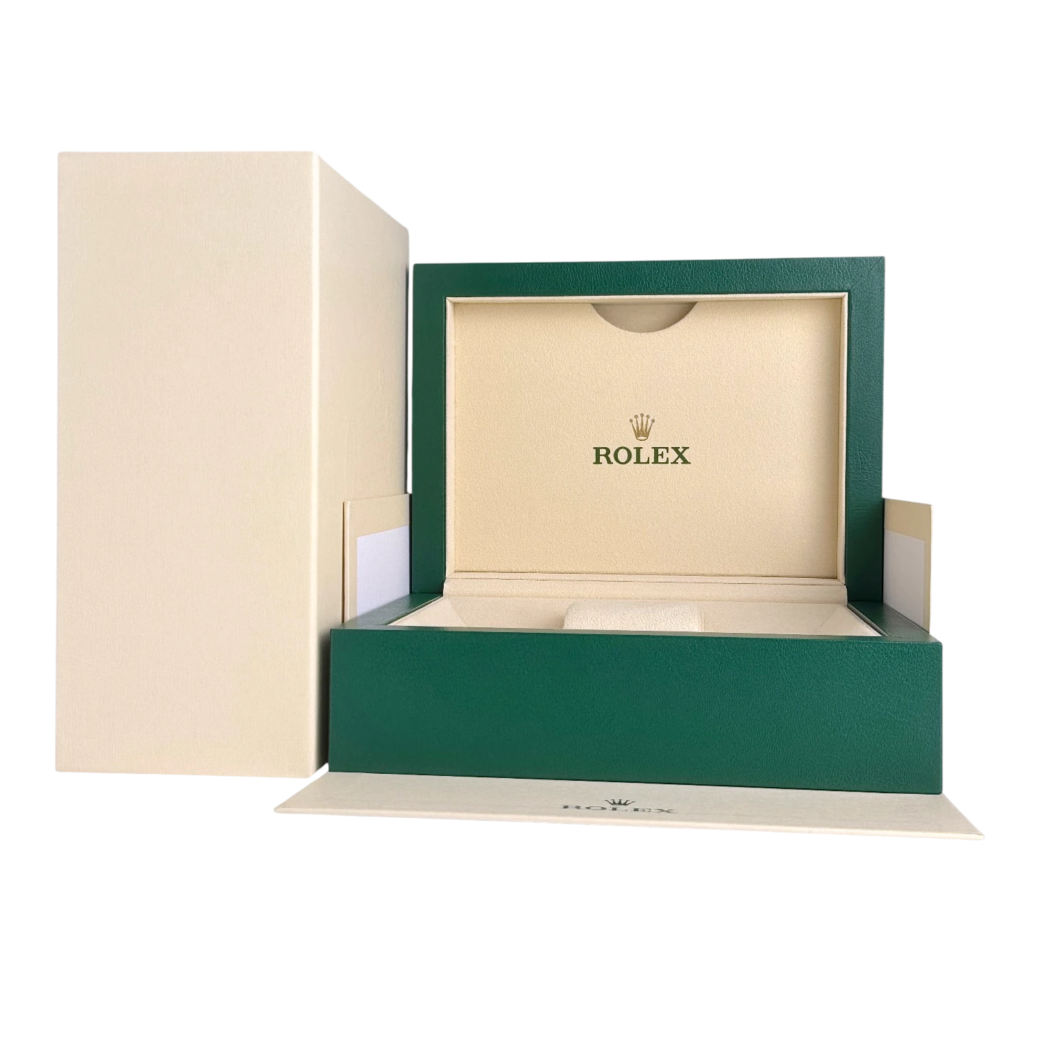 Rolex Oyster L Uhrenbox Grün/Beige - Box mit Umkarton Ref. 39141.01