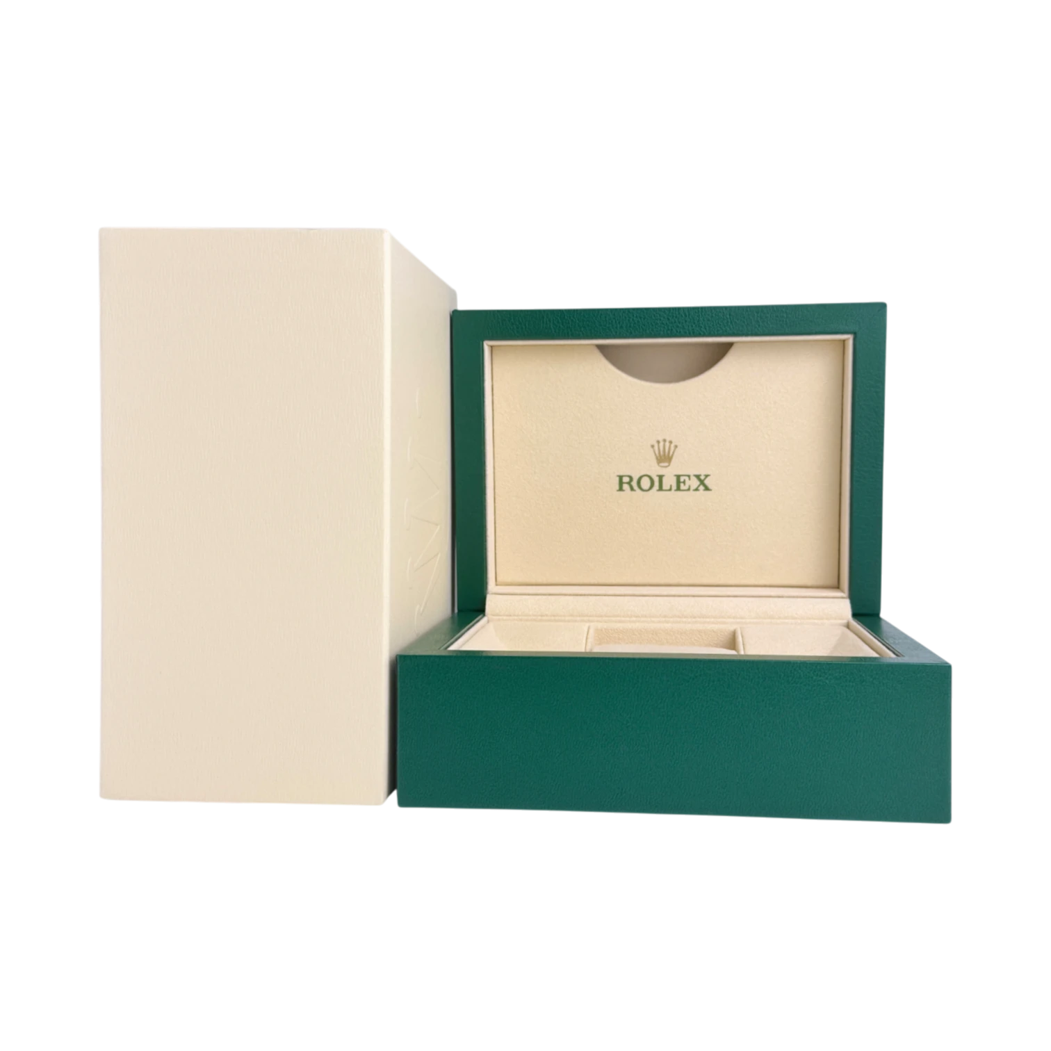 Rolex Oyster S Uhrenbox Box Umkarton Grün/Beige watch box green