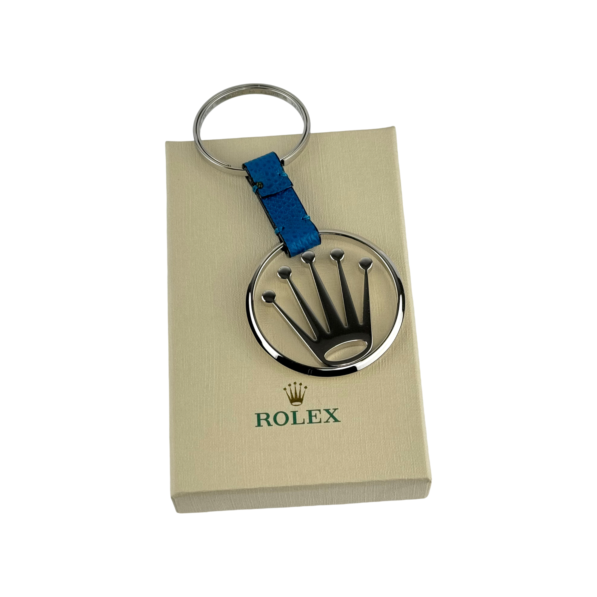 Rolex Keychain Silver Blue