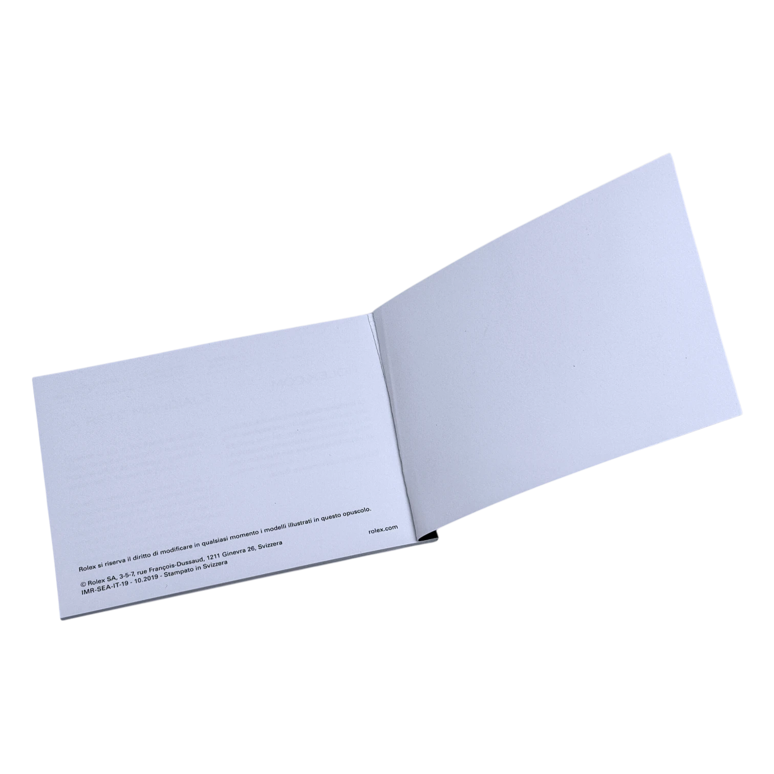 Rolex Sea-Dweller, Deepsea Handbuch, booklet Italienisch IMR-SEA-IT-19 - 10.2019