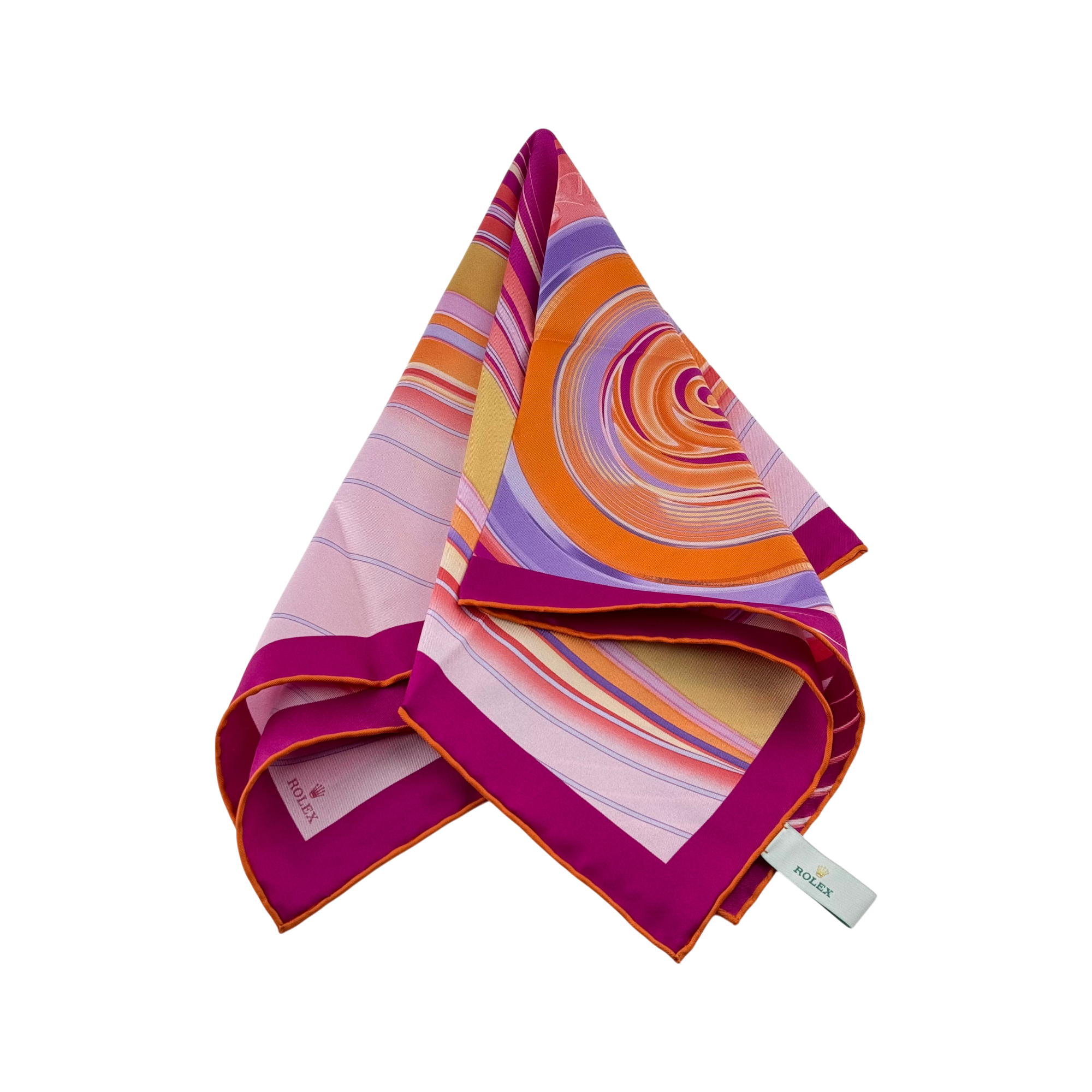 Rolex Seidentuch Tuch Halstuch 100 % Seide Rosa silk scarf neckerchief pink