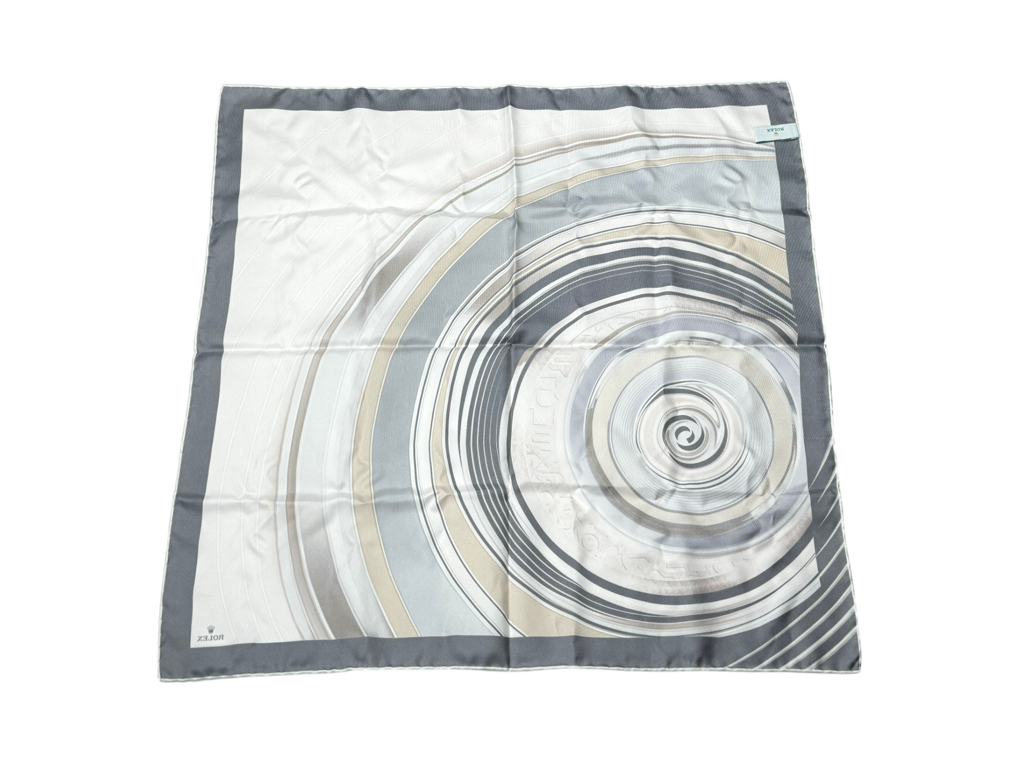 Rolex Seidentuch Tuch Halstuch Grau silk scarf neckerchief grey