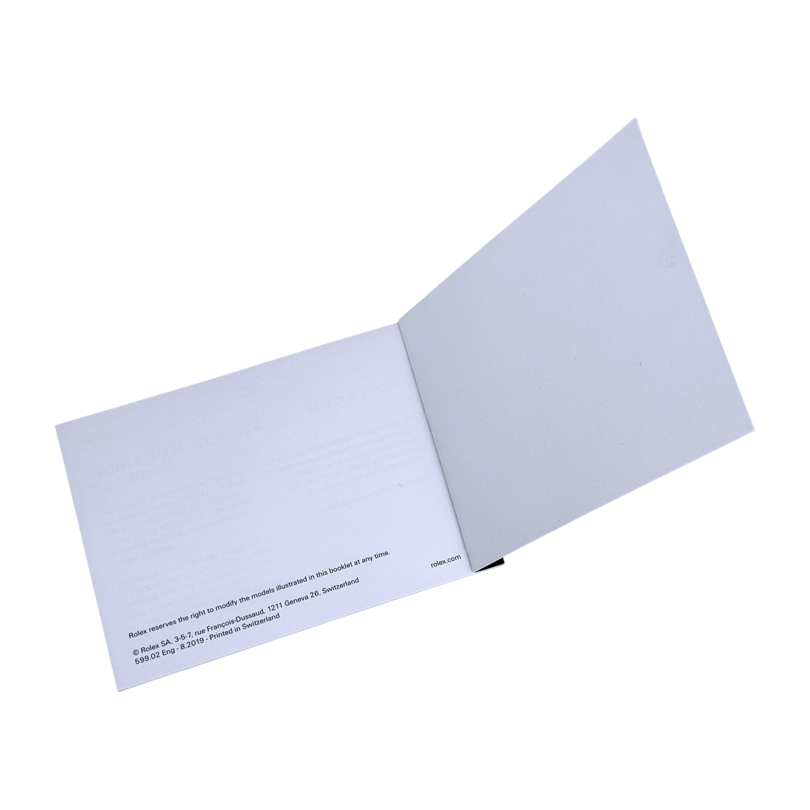 Rolex Submariner (Date) Handbuch - Booklet Englisch 599.02 Eng - 8.2019