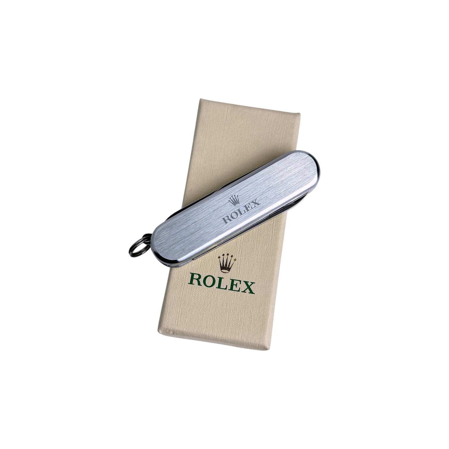 Rolex Taschenmesser Messer in Silber Edelstahl pocket knife in silver