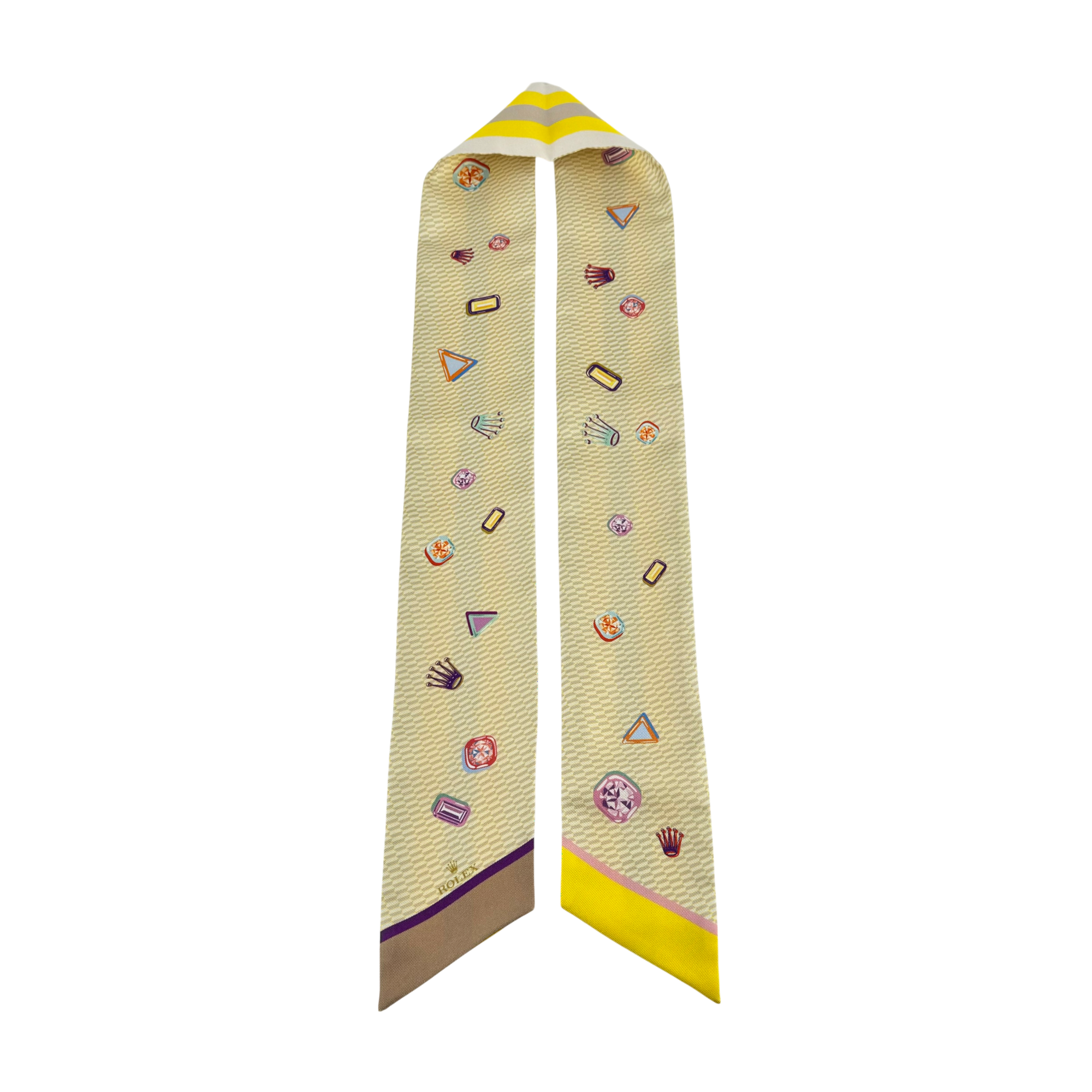 Rolex Twilly Krawatte Schleife 100 % Seide Gelb silk tie necktie yellow