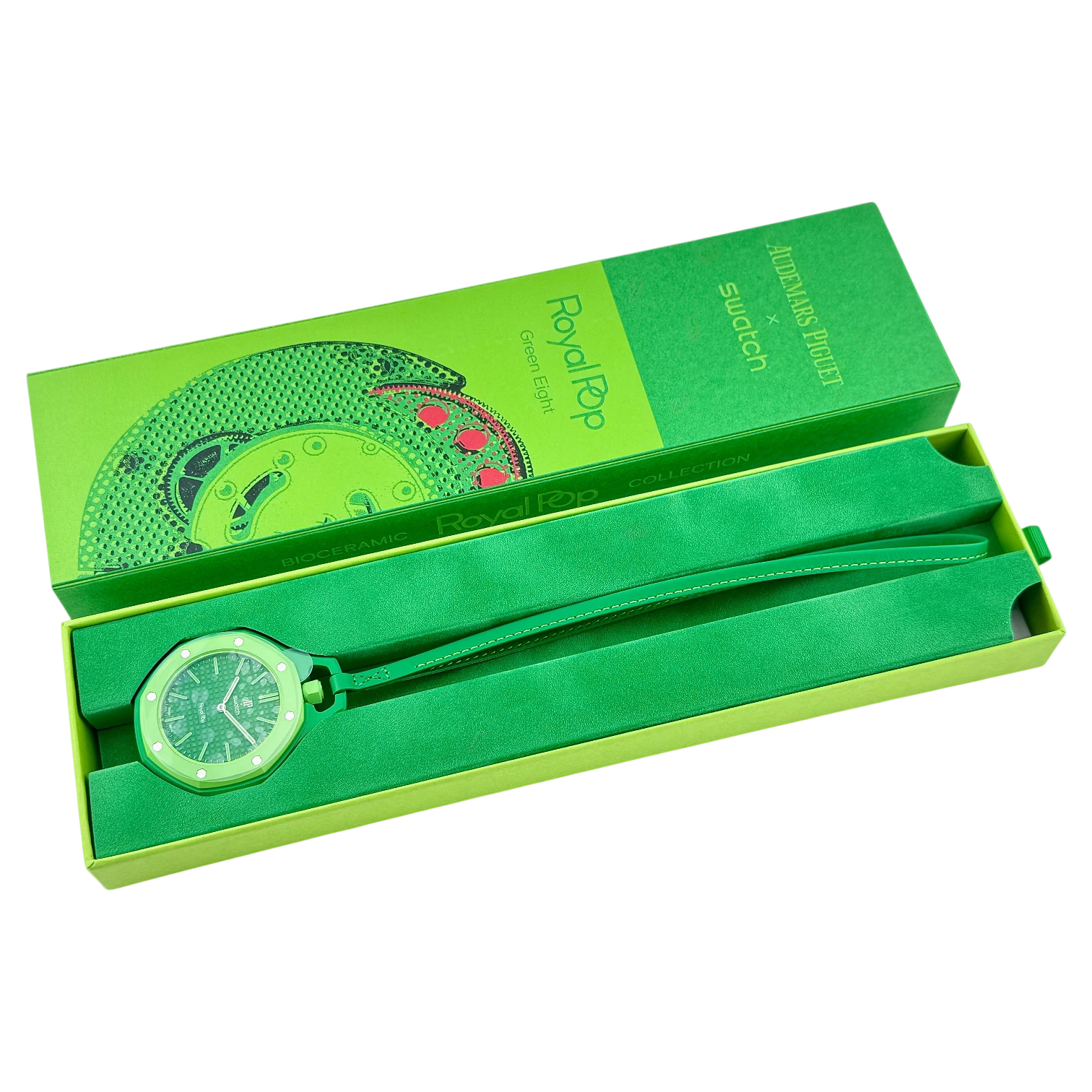 Swatch X Audemars Piguet Royal Pop GREEN EIGHT Mechanische Taschenuhr SSX03G100N