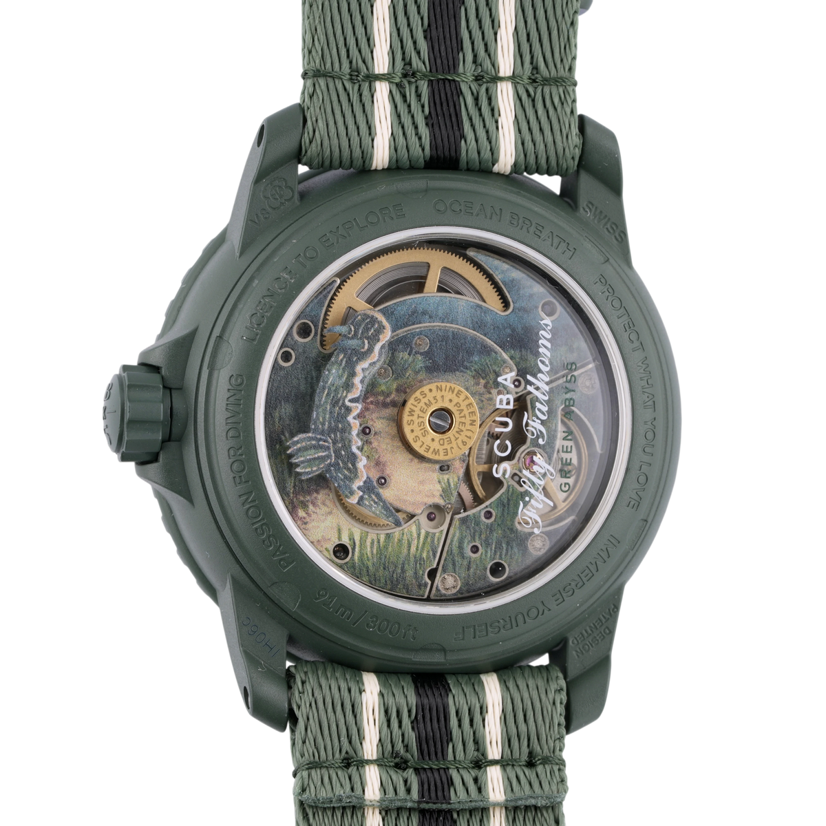 Swatch X Blancpain Scuba Fifty Fathoms Green Abyss Armbanduhr SO35G100
