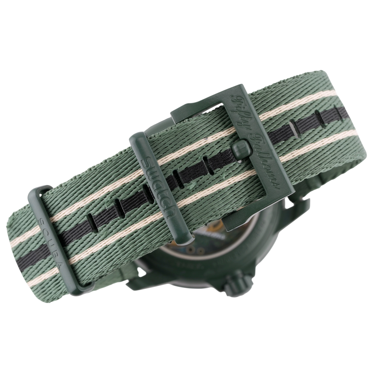 Swatch X Blancpain Scuba Fifty Fathoms Green Abyss Armbanduhr SO35G100