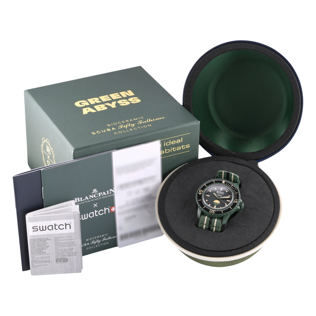Swatch X Blancpain Scuba Fifty Fathoms Green Abyss Armbanduhr SO35G100