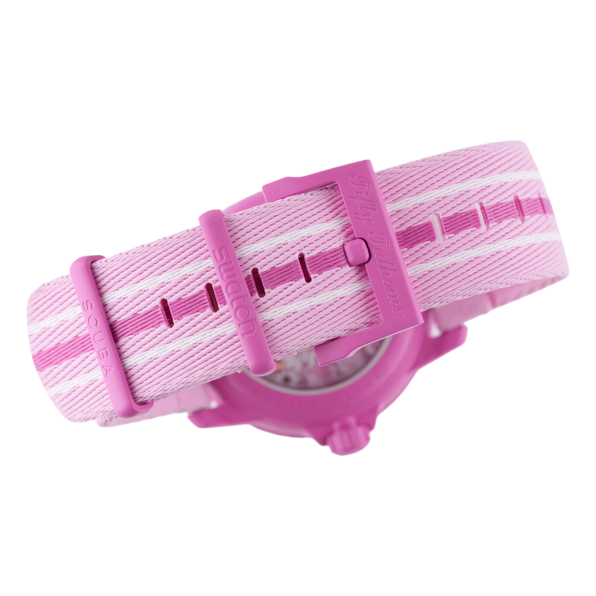 Swatch X Blancpain Scuba Fifty Fathoms Pink Ocean Armbanduhr 42 mm Ref. SO35P400