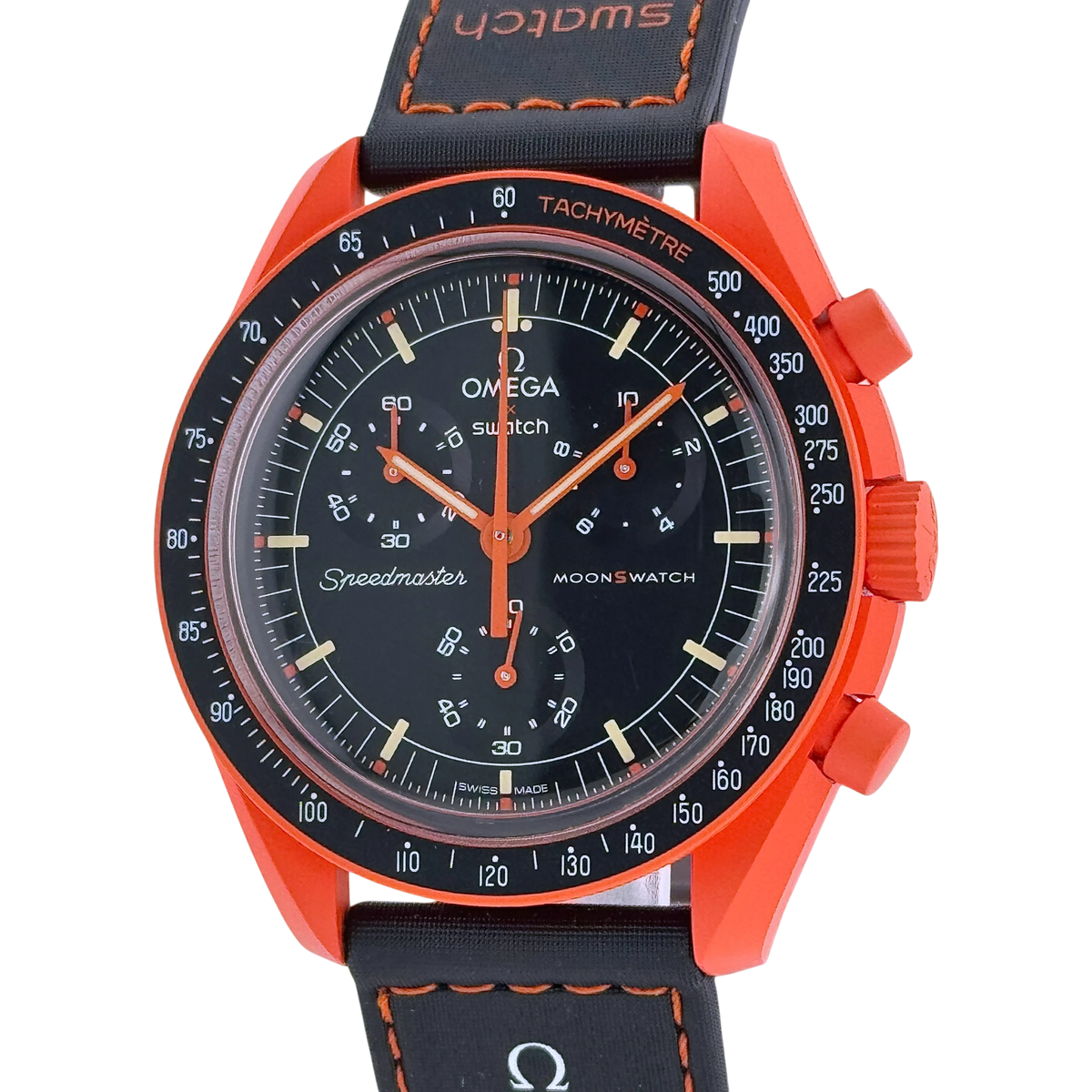 Swatch X Omega MoonSwatch Mission on Earth Lava Armbanduhr watch 42 mm SO33O100