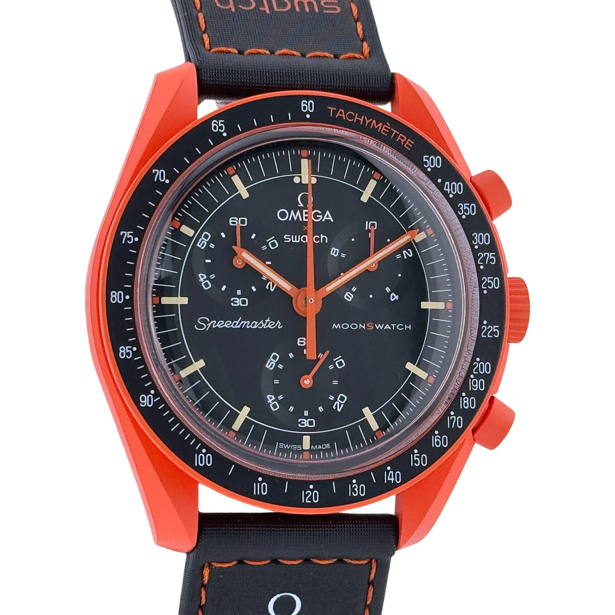 Swatch X Omega MoonSwatch Mission on Earth Lava Armbanduhr watch 42 mm SO33O100