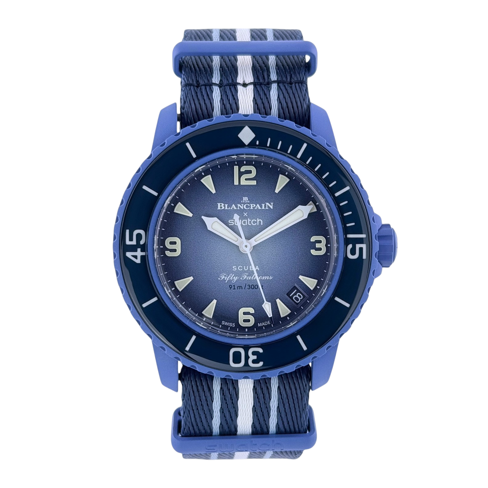 Blancpain X Swatch Scuba Fifty Fathoms Atlantic Ocean Watch SO35A100