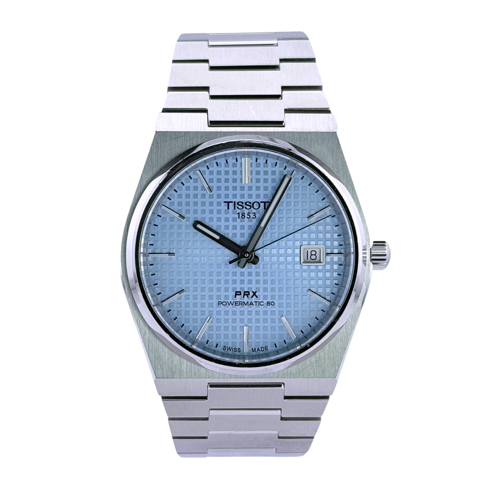 Tissot PRX Powermatic 80 40 Automatik Armbanduhr Edelstahl Eisblau T137407113510