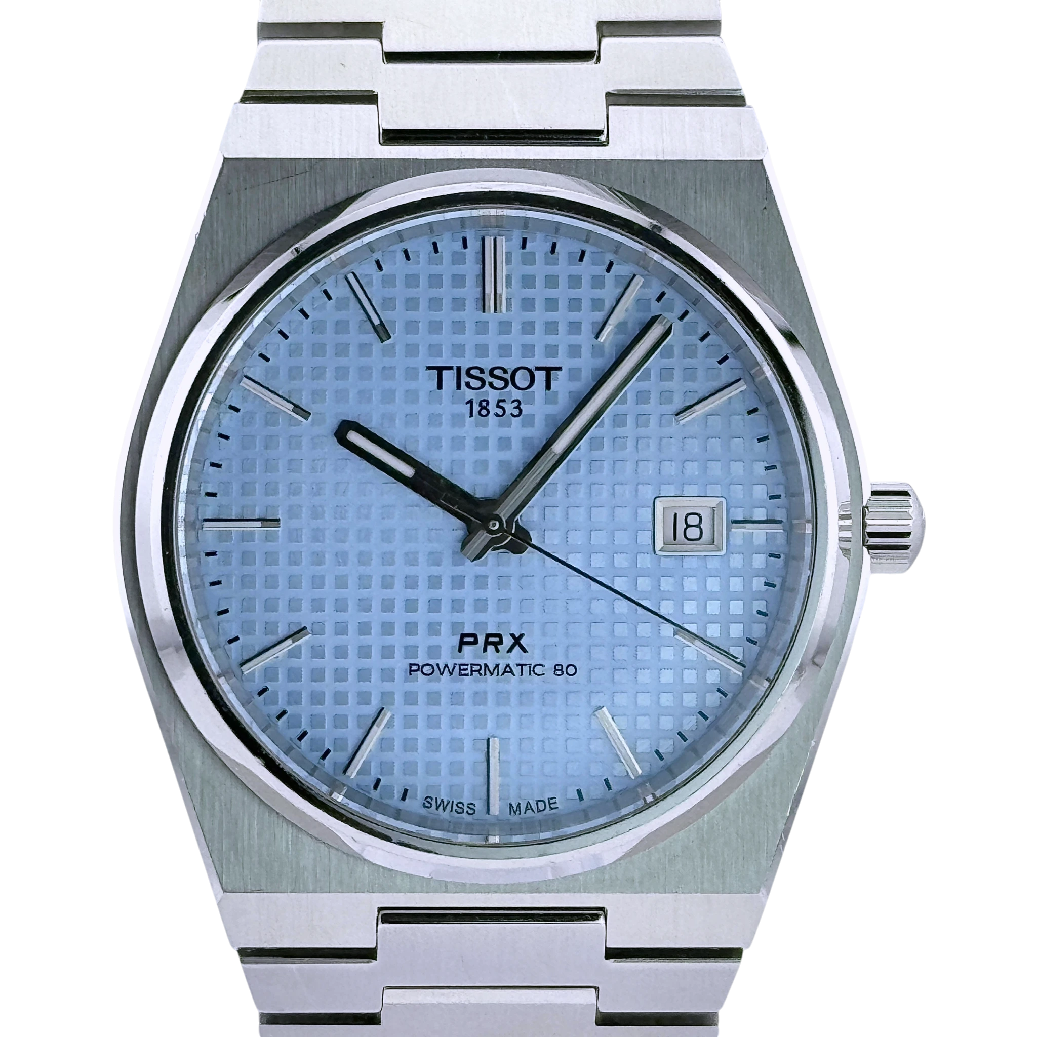Tissot PRX Powermatic 80 40 Automatik Armbanduhr Edelstahl Eisblau T137407113510