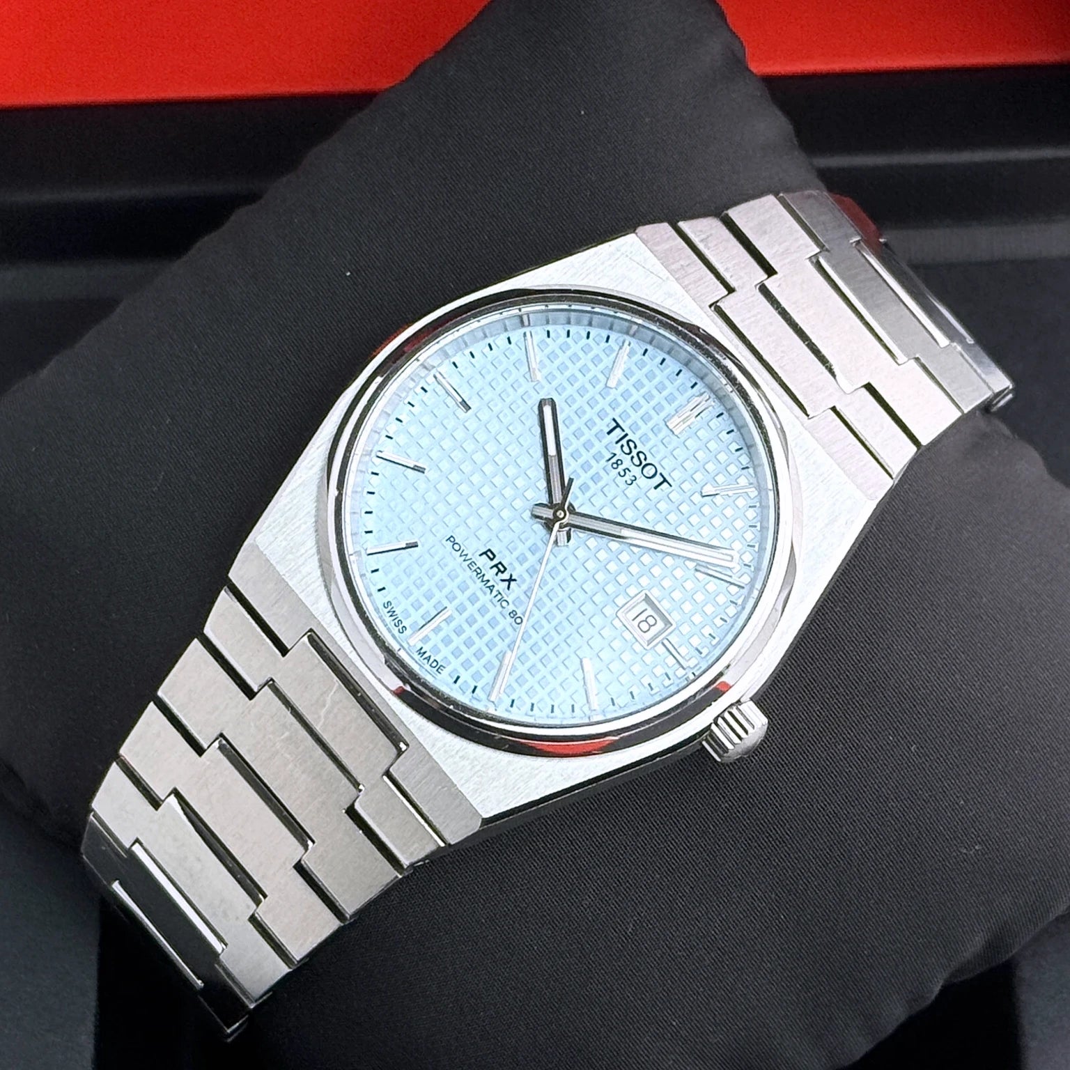 Tissot PRX Powermatic 80 40 Automatik Armbanduhr Edelstahl Eisblau T137407113510