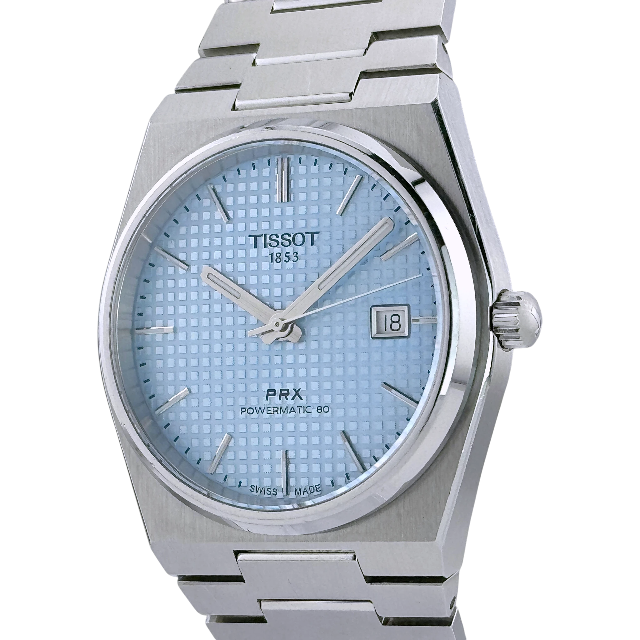 Tissot PRX Powermatic 80 40 Automatik Armbanduhr Edelstahl Eisblau T137407113510
