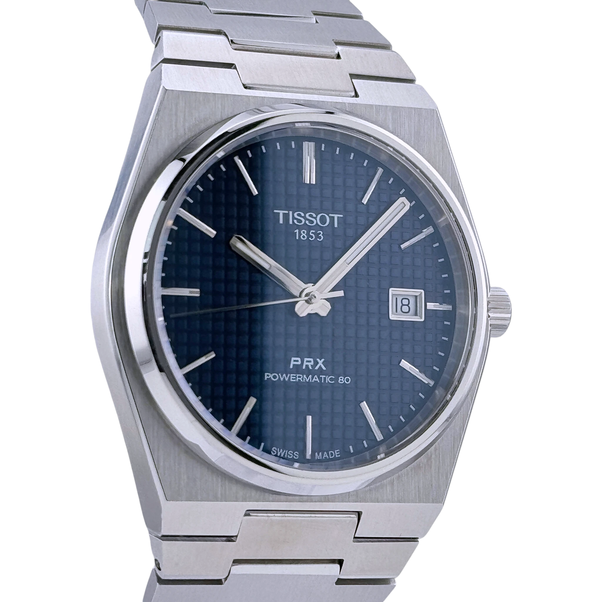 Tissot PRX Powermatic 80 40mm Automatik Armbanduhr Edelstahl Blau T1374071104100