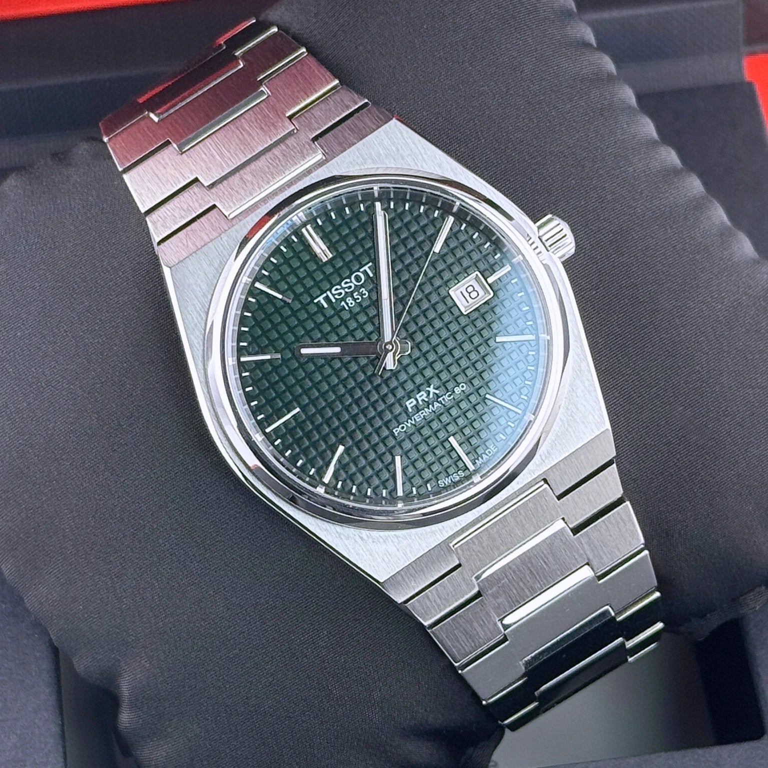 Tissot PRX Powermatic 80 40mm Automatik Armbanduhr Edelstahl Grün T1374071109100