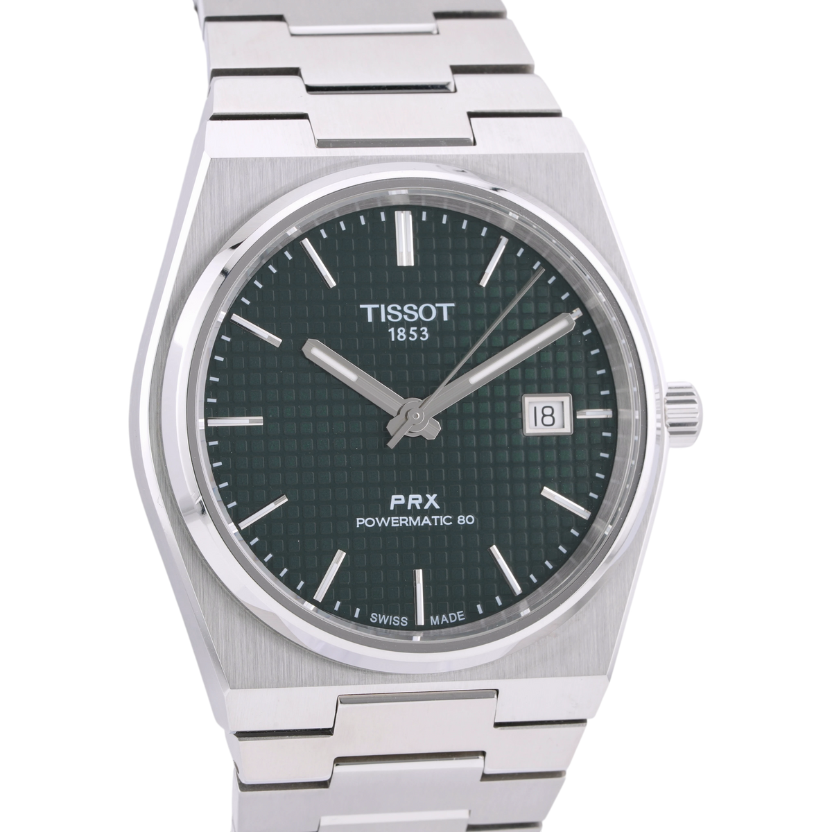 Tissot PRX Powermatic 80 40mm Automatik Armbanduhr Edelstahl Grün T1374071109100