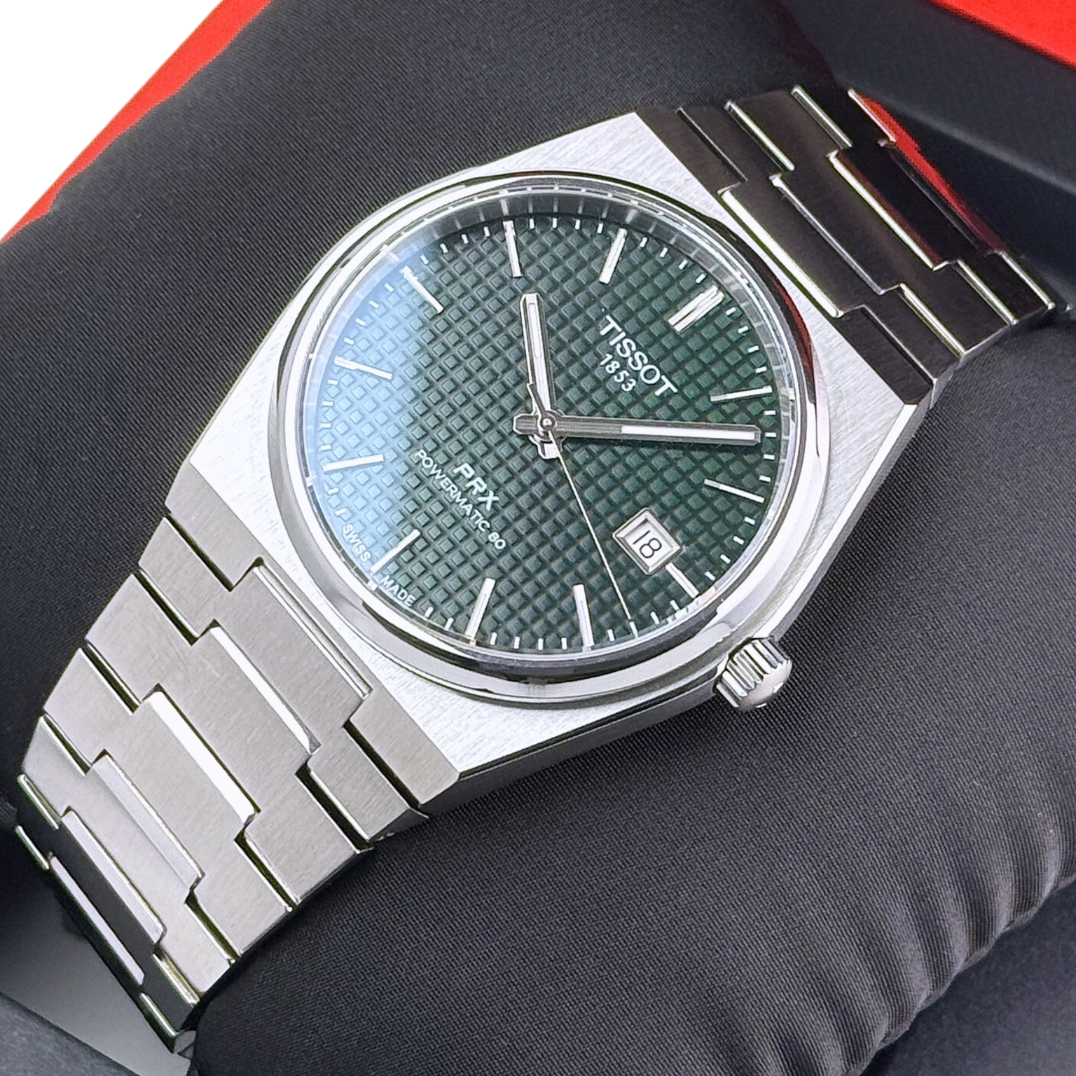 Tissot PRX Powermatic 80 40mm Automatik Armbanduhr Edelstahl Grün T1374071109100