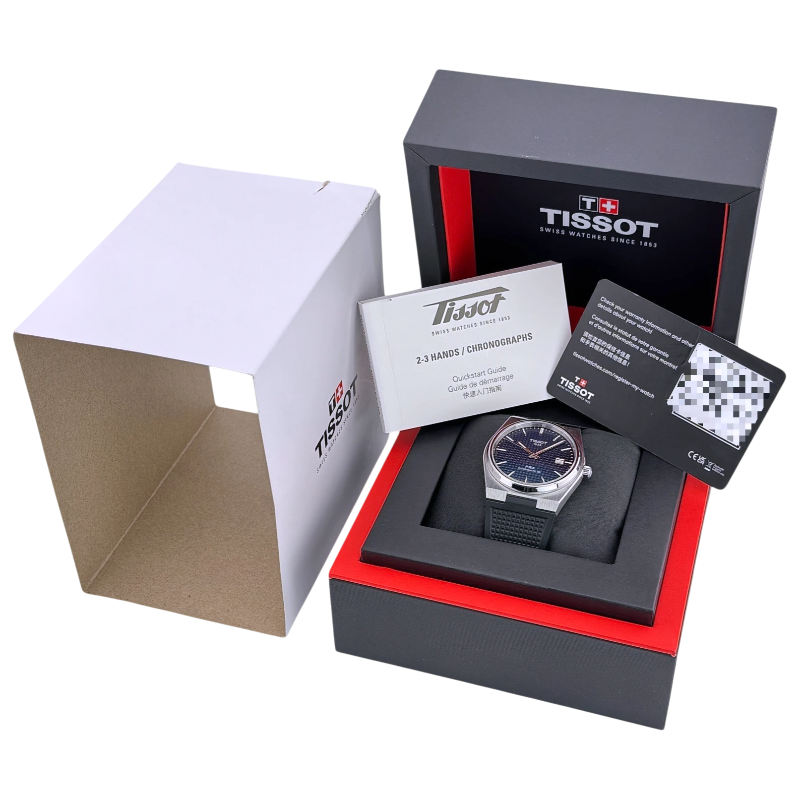 Tissot PRX Powermatic 80 40mm Automatik Armbanduhr Kautschuk Blau T1374071704100