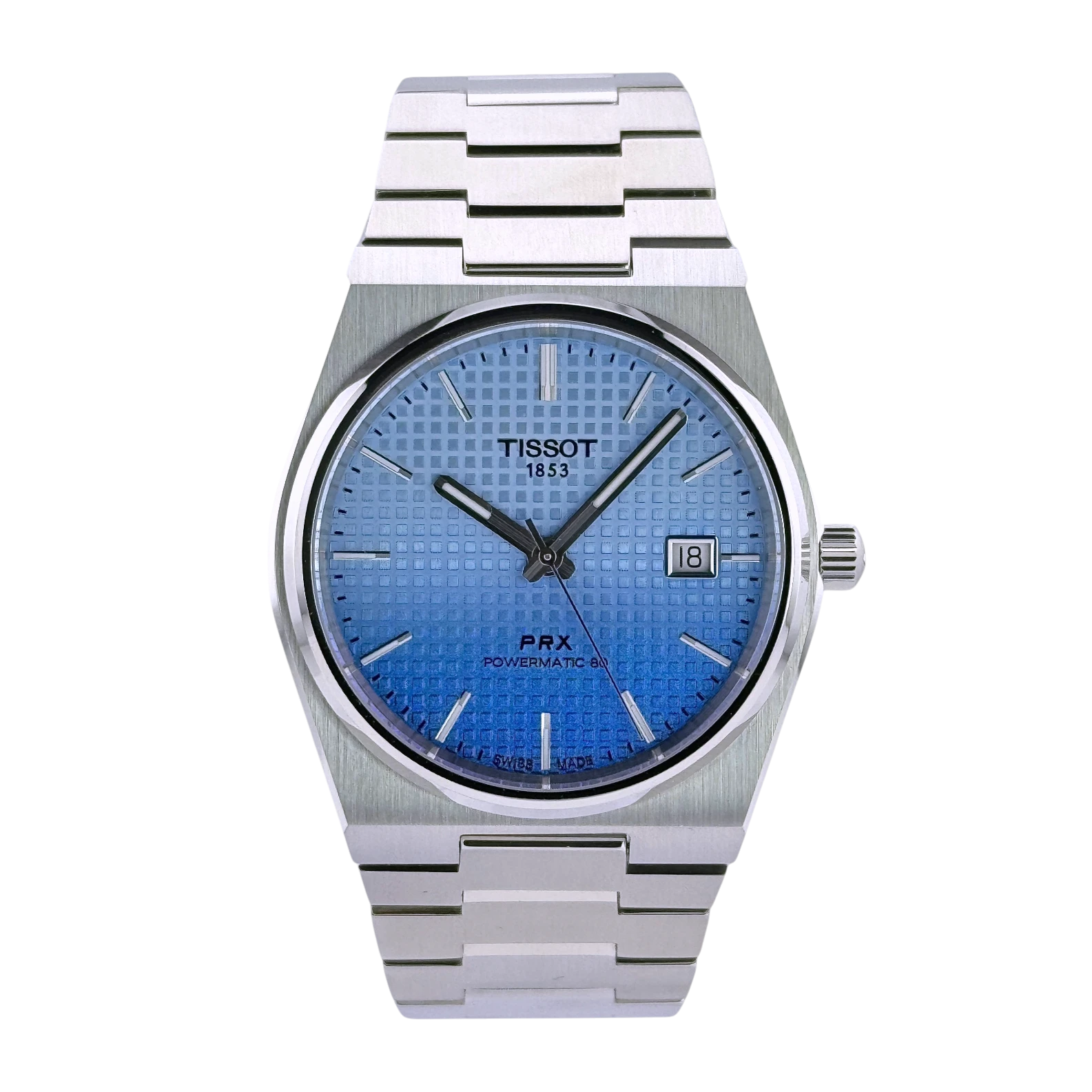 Tissot PRX Powermatic 80 Automatik Armbanduhr Edelstahl Eisblau T1374071135101
