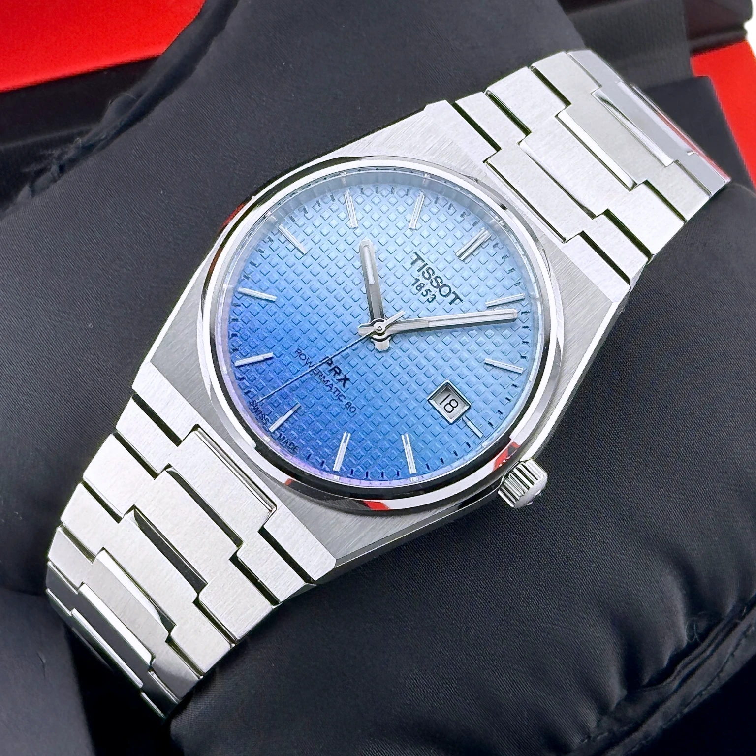 Tissot PRX Powermatic 80 Automatik Armbanduhr Edelstahl Eisblau T1374071135101