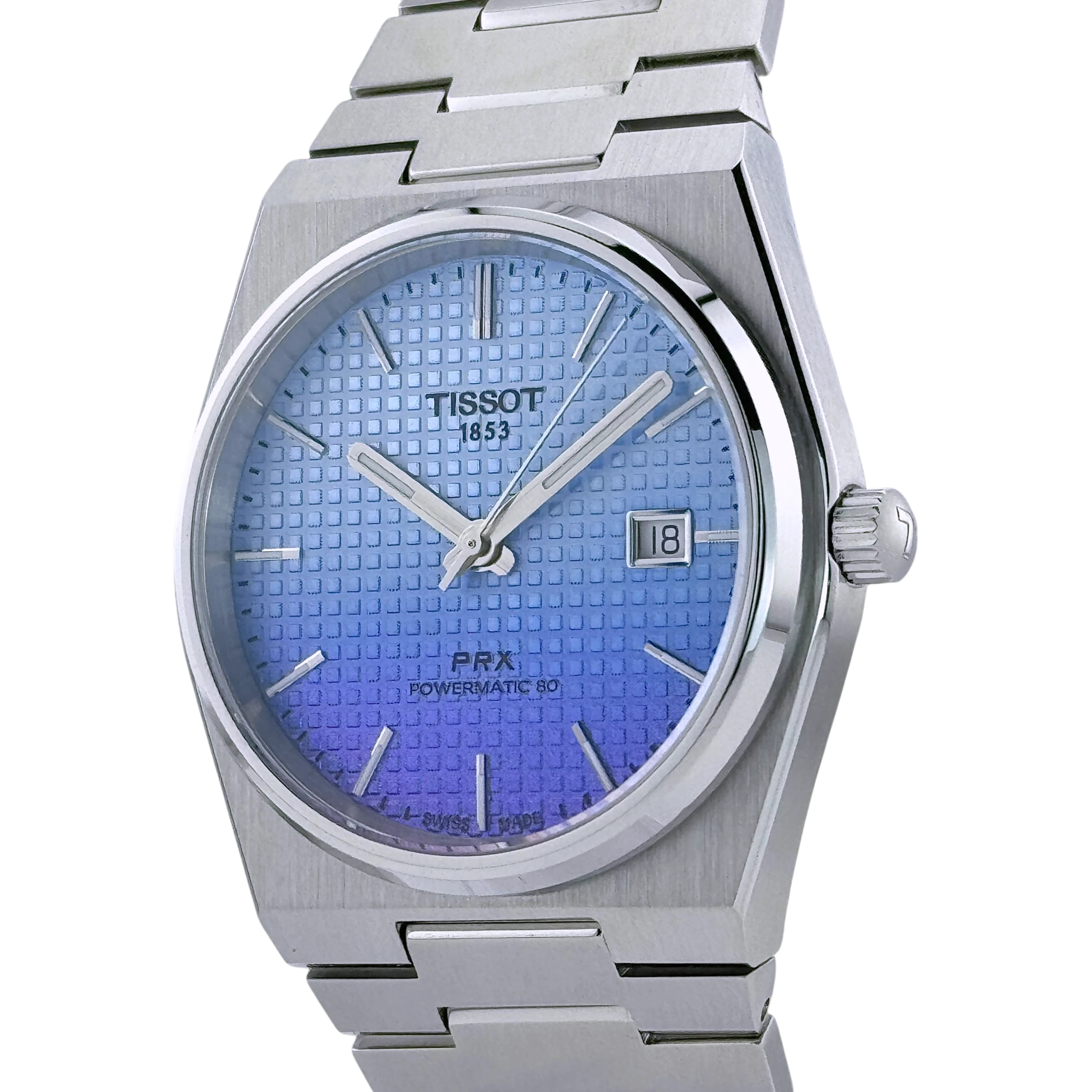 Tissot PRX Powermatic 80 Automatik Armbanduhr Edelstahl Eisblau T1374071135101
