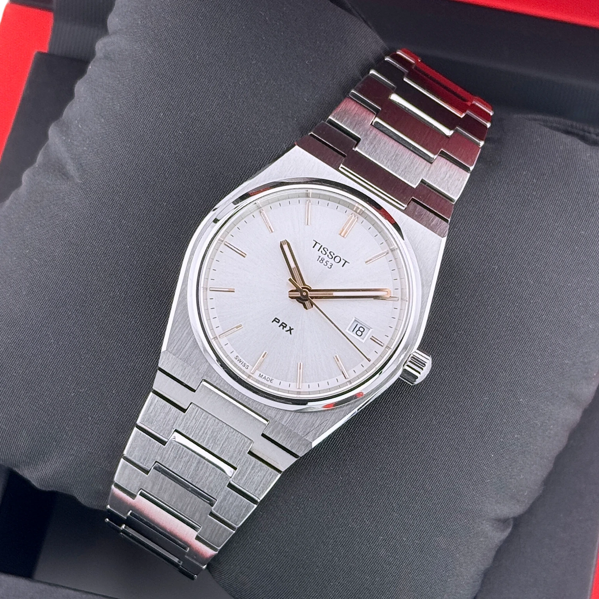 Tissot PRX Quarz 35 mm Damen Armbanduhr Edelstahl Silber Ref. T1372101103100