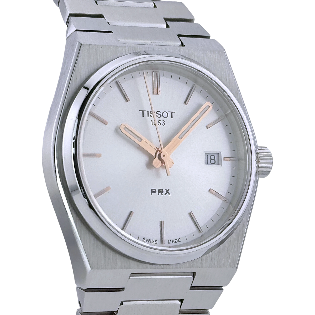 Tissot PRX Quarz 35 mm Damen Armbanduhr Edelstahl Silber Ref. T1372101103100