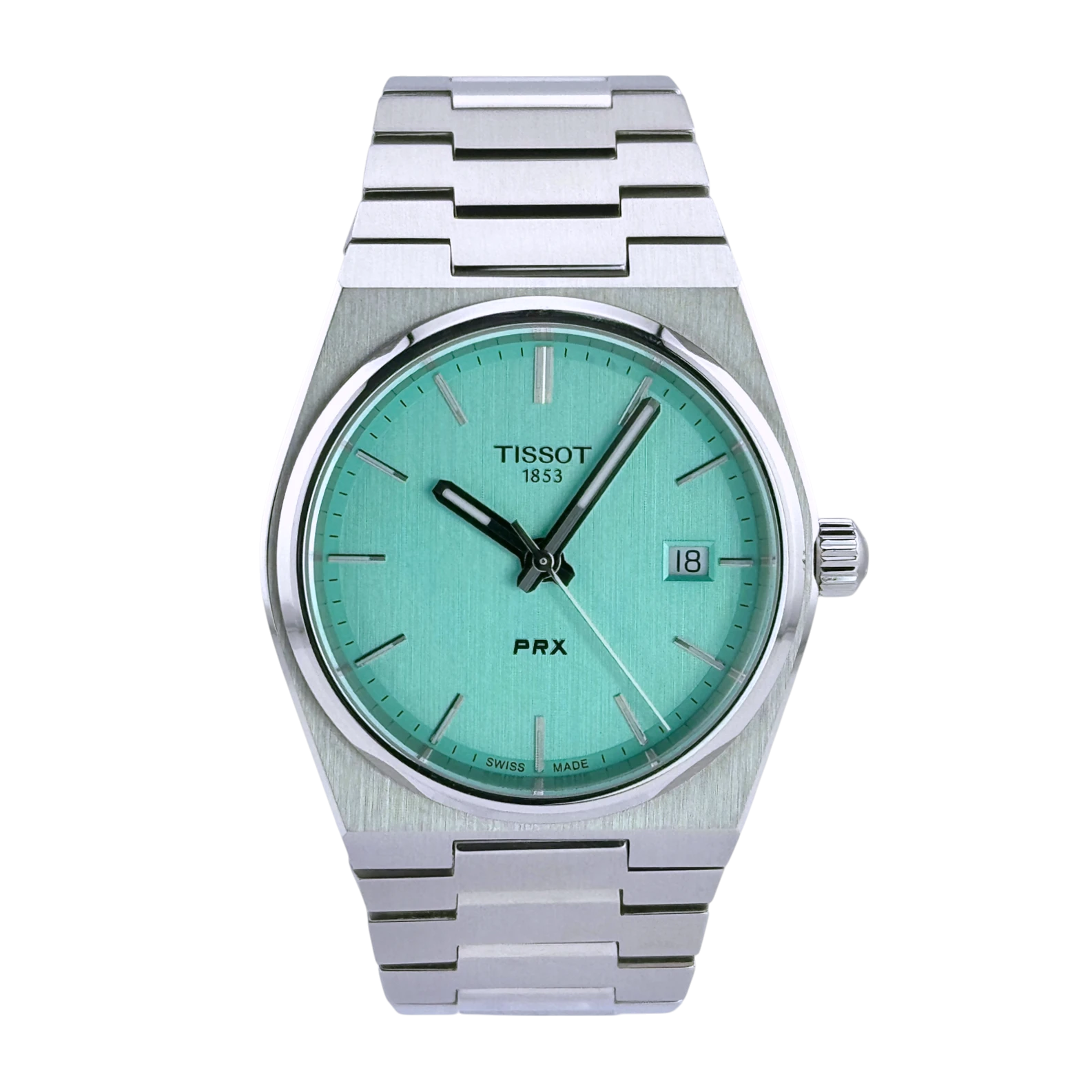 Tissot PRX Quarz 35mm Damen Armbanduhr Edelstahl Hellgrün Ref. T1372101109100