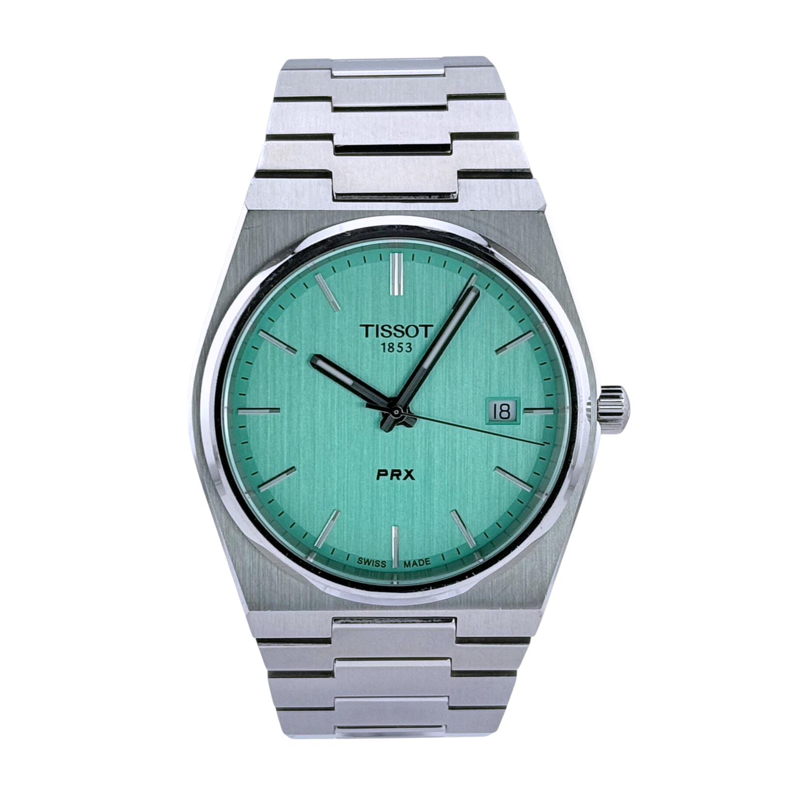 Tissot PRX Quarz 40 mm Herren Armbanduhr Edelstahl Hellgrün Ref. T1374101109101