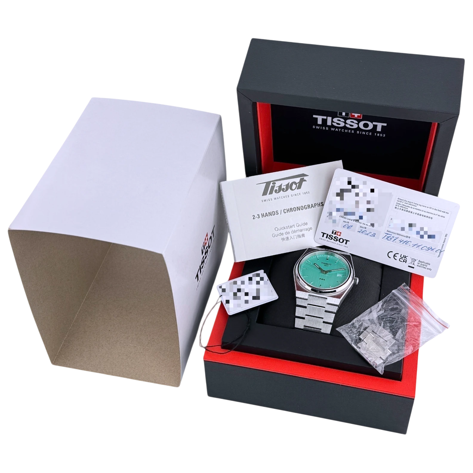 Tissot PRX Quarz 40 mm Herren Armbanduhr Edelstahl Hellgrün Ref. T1374101109101