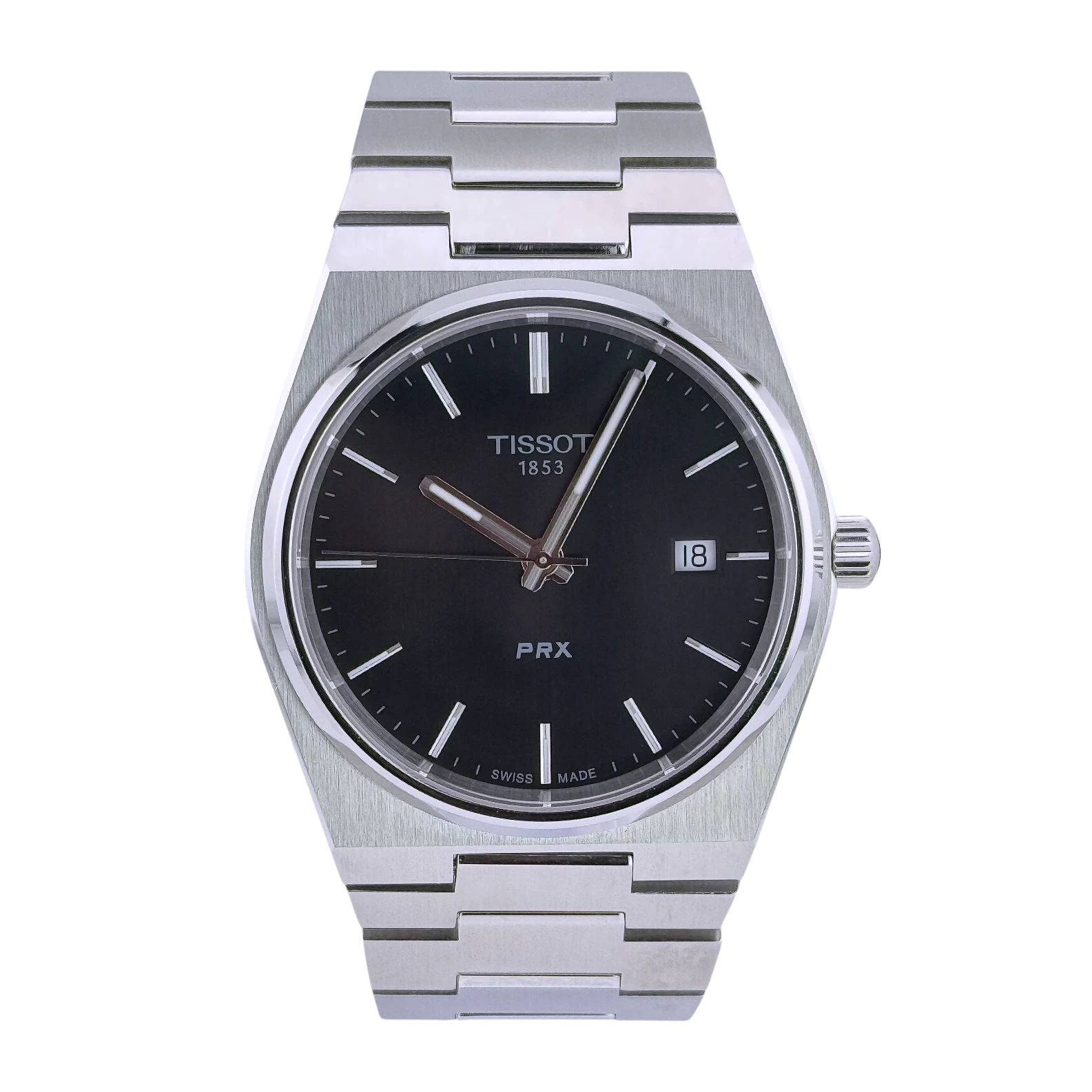 Tissot PRX Quarz 40mm Armbanduhr Edelstahl Schwarz Ref. T1374101105100