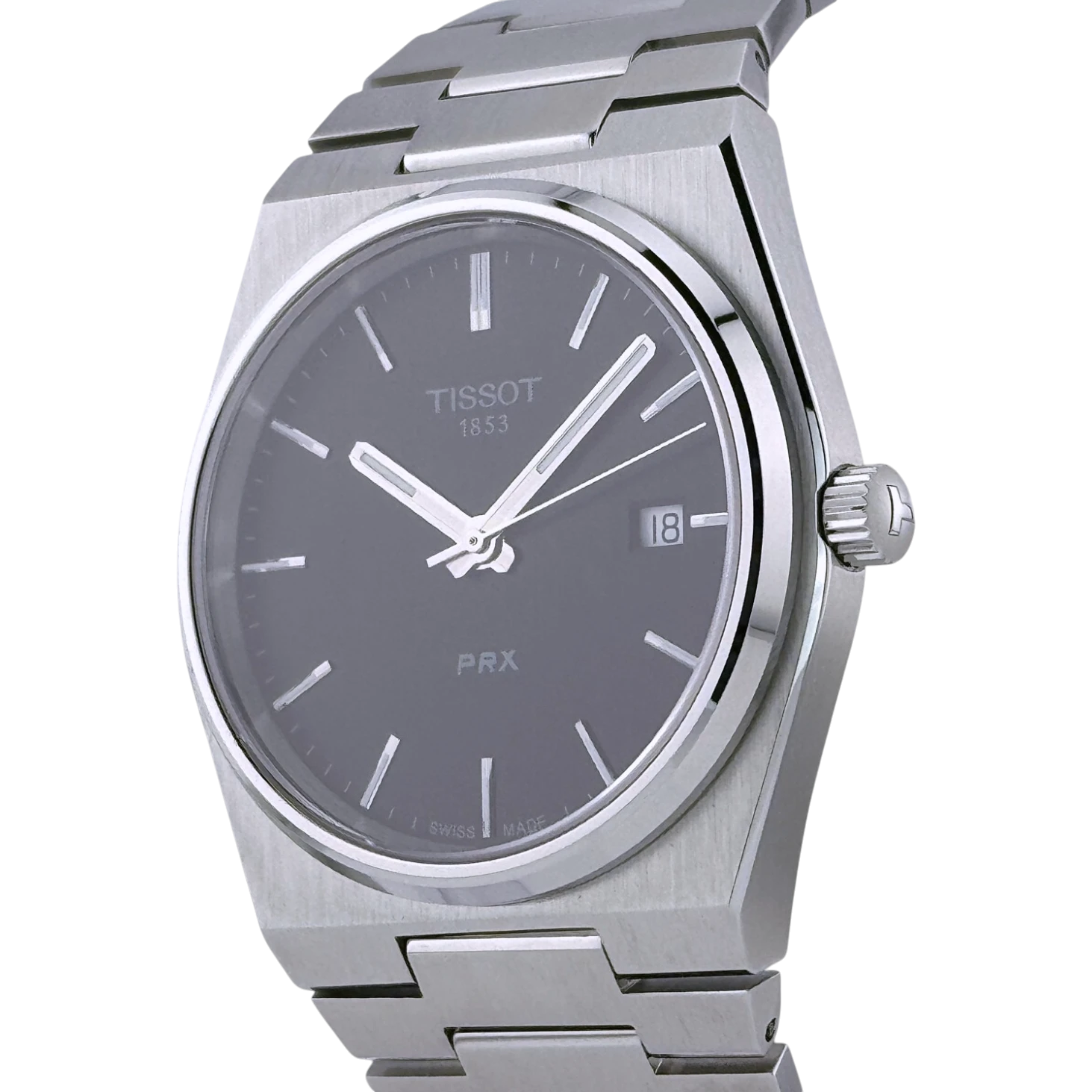Tissot PRX Quarz 40mm Armbanduhr Edelstahl Schwarz Ref. T1374101105100