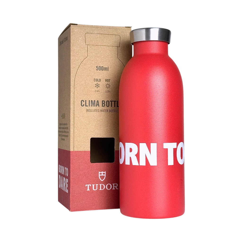 Tudor "Born to Dare" isolierte Thermosflasche Edelstahl Rot 500ml