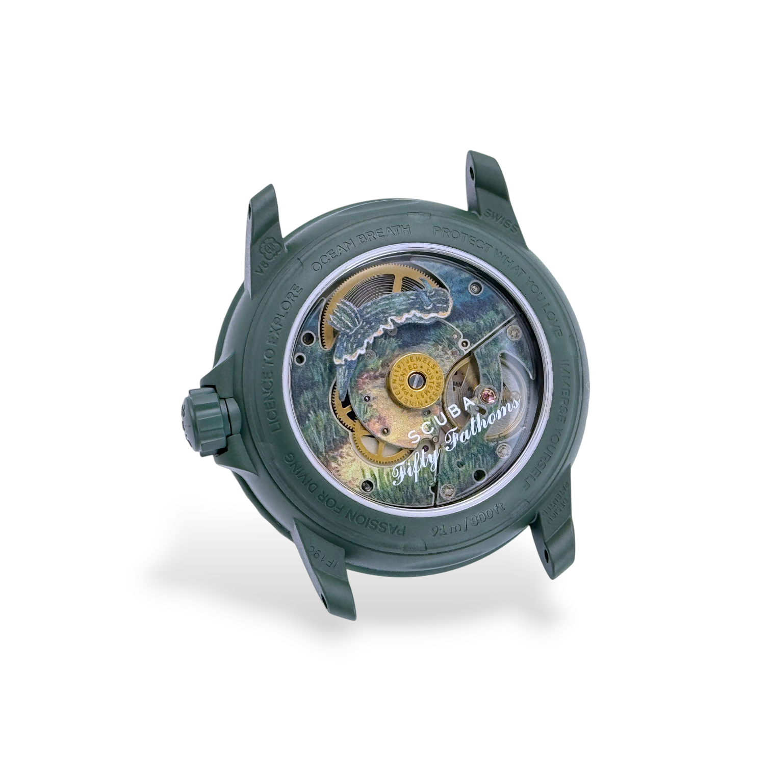 Swatch x Blancpain Scuba Fifty Fathoms Green Abyss Armbanduhr Ref. SO35G100
