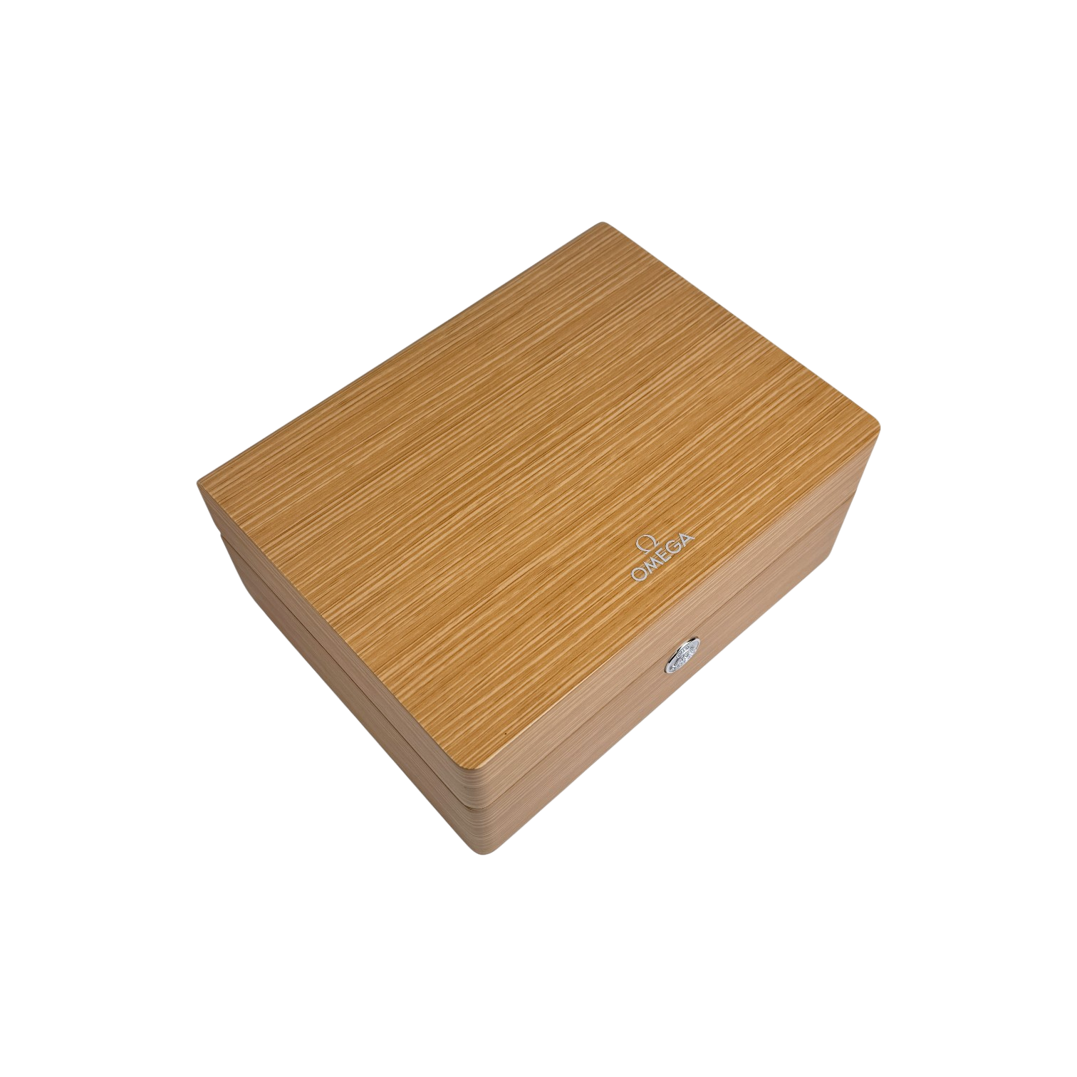 Omega Holz Uhrenbox Box Umkarton Braun wood watch box brown