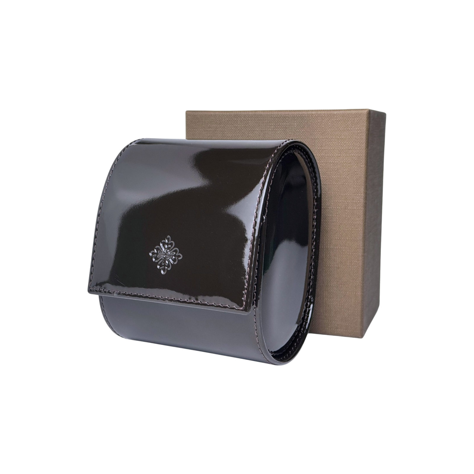 Patek Philippe Uhrenetui Etui Reiseetui Box Braun Lackoptik travel case pouch