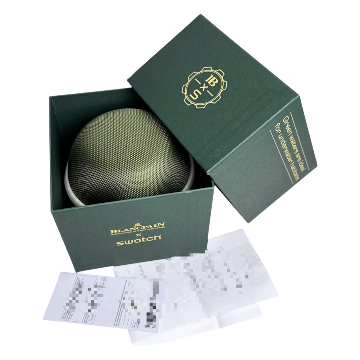 Swatch x Blancpain Scuba Fifty Fathoms Green Abyss Armbanduhr Ref. SO35G100