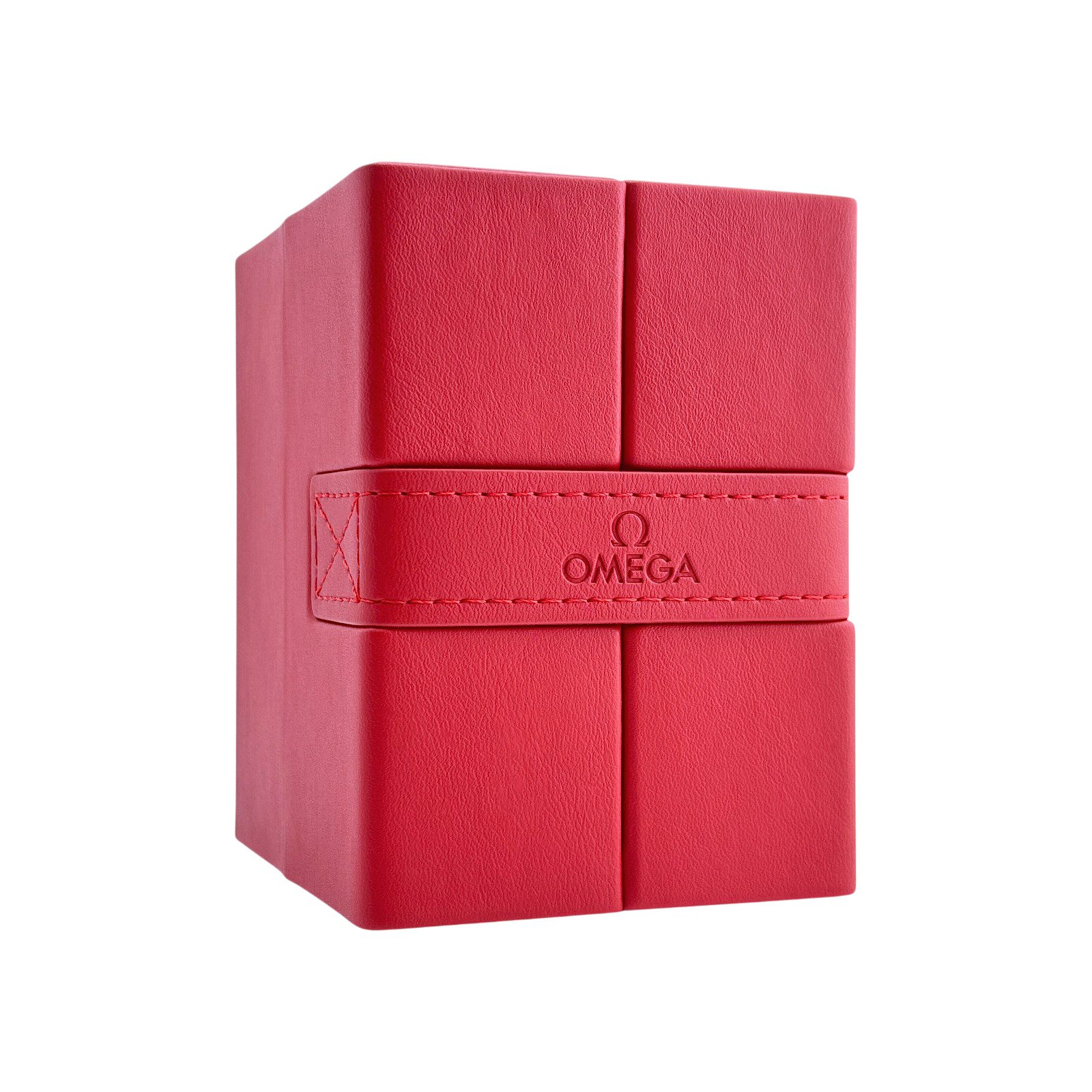 Omega Uhrenetui Etui Reiseetui Reisebox Box Rot travel pouch case red