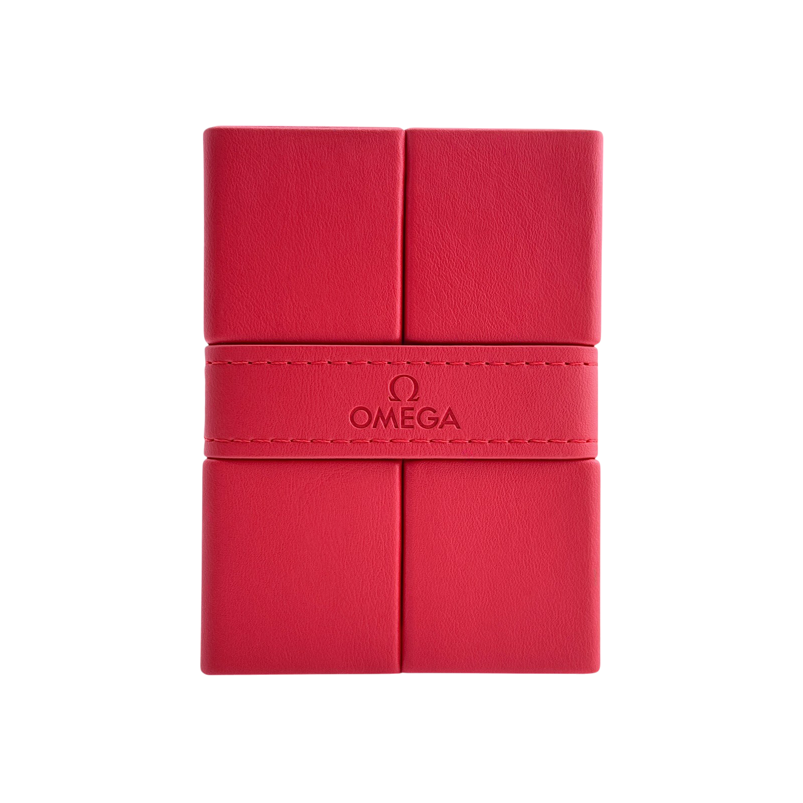 Omega Uhrenetui Etui Reiseetui Reisebox Box Rot travel pouch case red